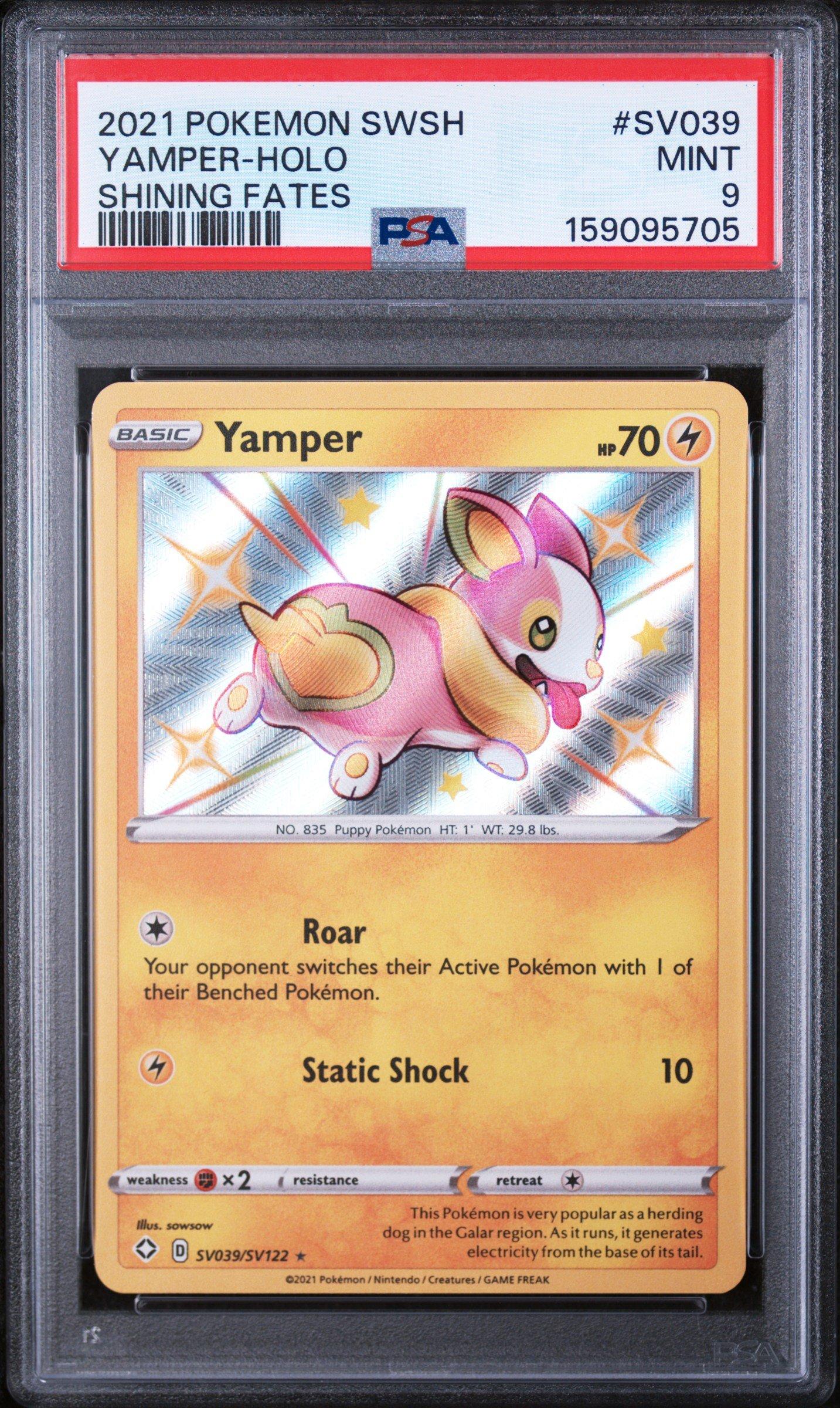 2021 Pokemon Sword & Shield Shining Fates Sv039 Yamper-holo PSA 9