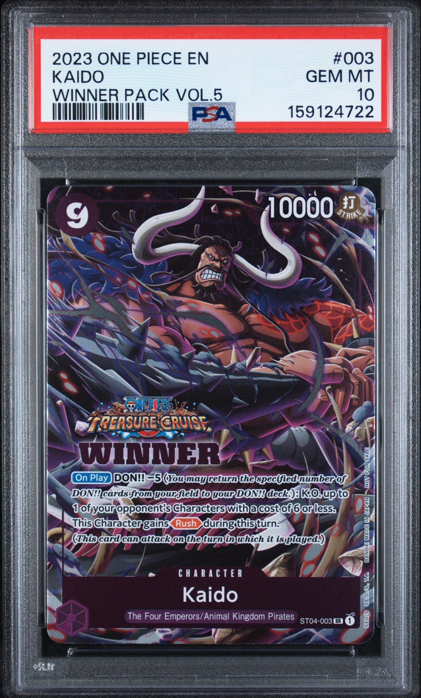 2023 One Piece Promos 003 Kaido Winner Pack Vol.5 PSA 10 Graded