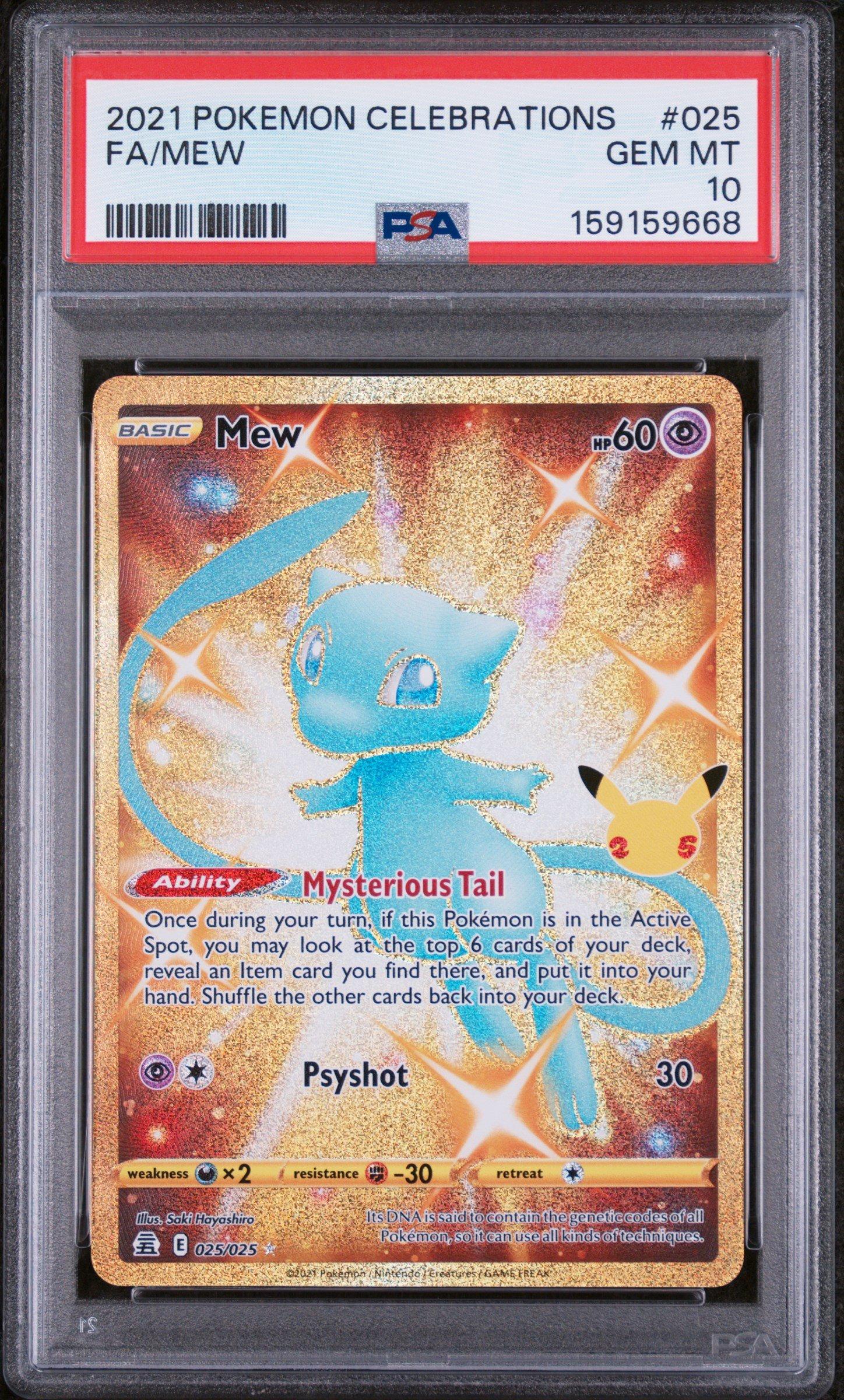 2021 Pokemon Celebrations 025 Full Art/mew PSA 10 Graded Card