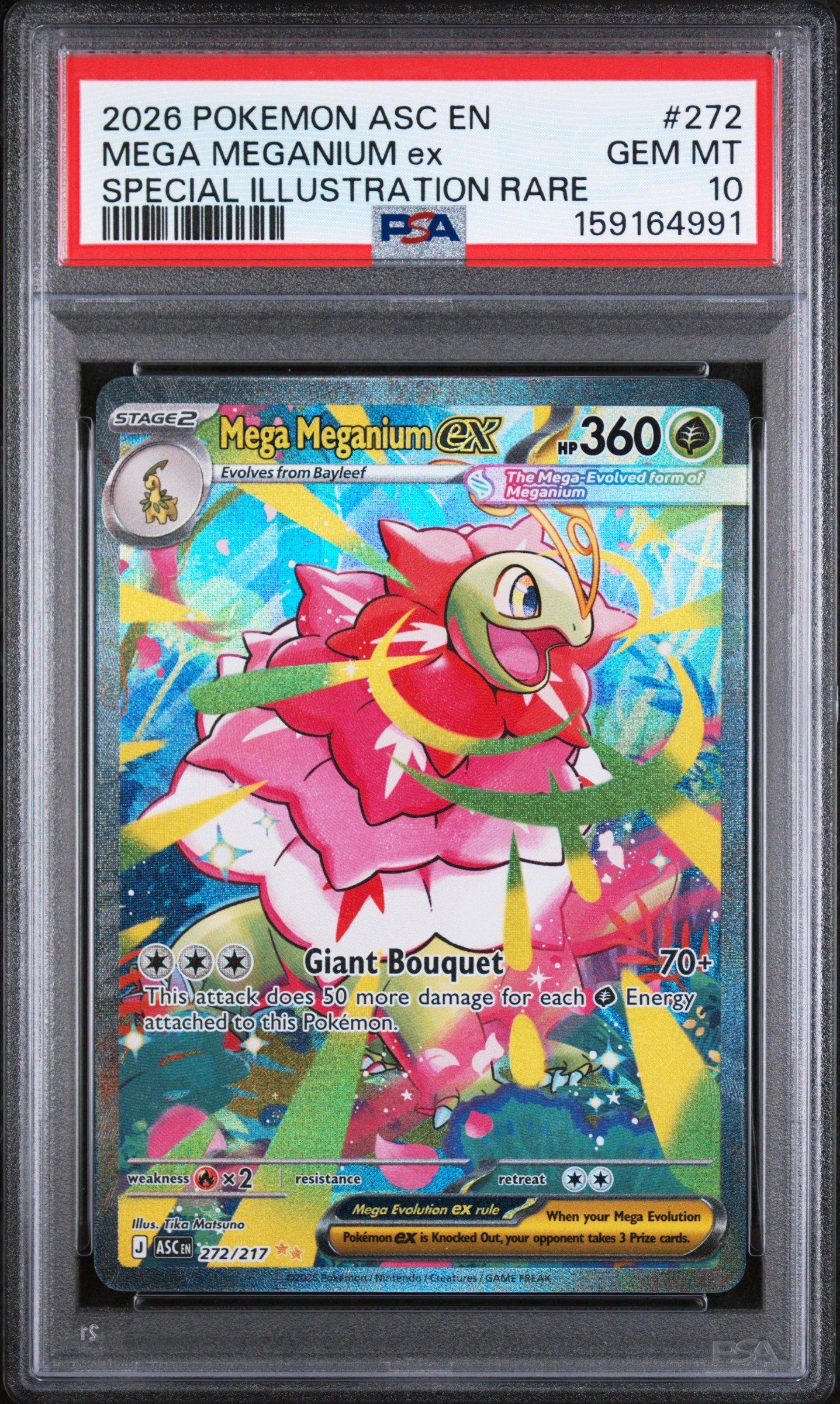 meganium pokemon card Great Mirror Colorless Giant Bloom (60) Remove 2 damage counters from Meganium 2026 Pokemon Asc En-ascended Heroes
