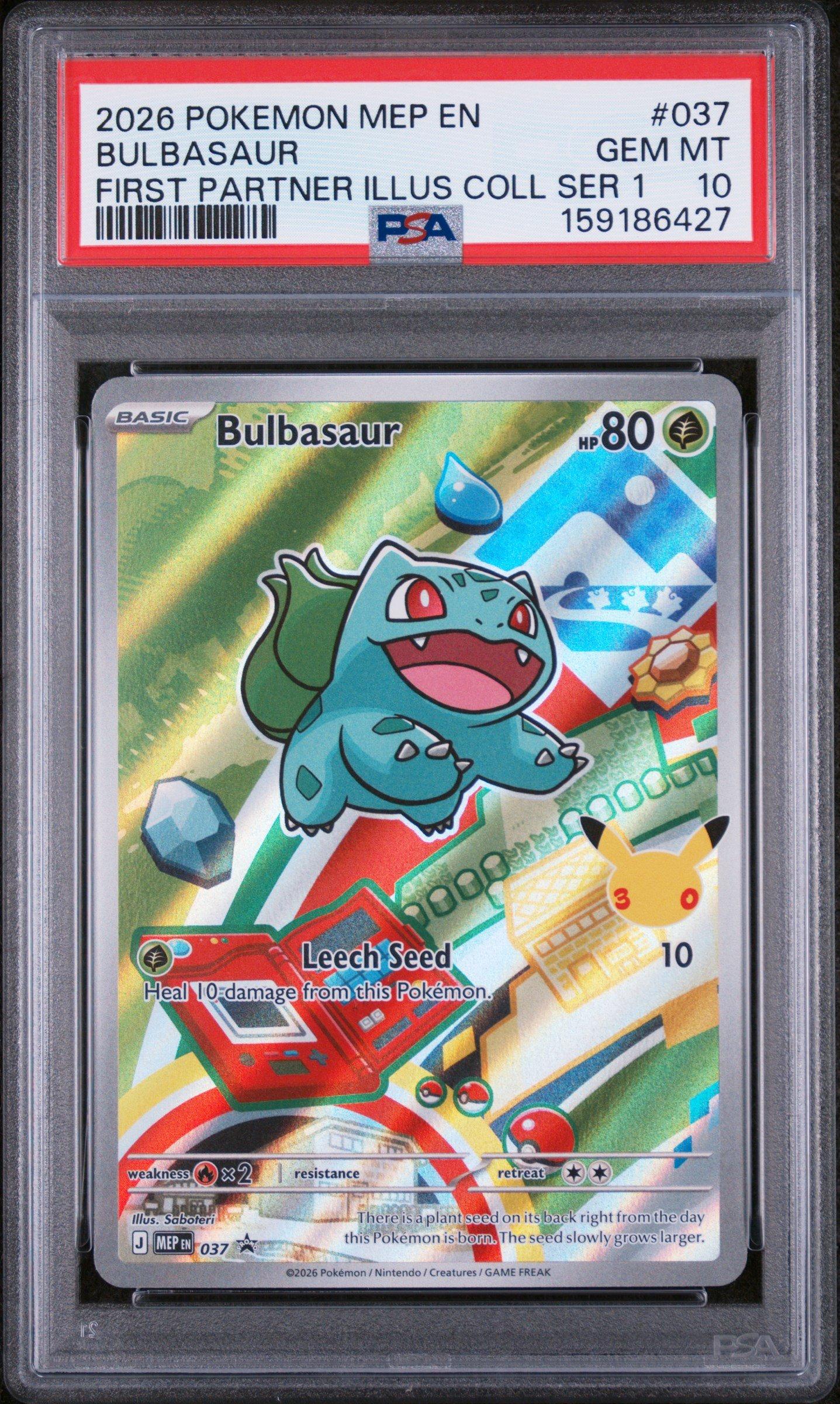 2026 Pokemon Mep En-me Black Star Promo 037 Bulbasaur First