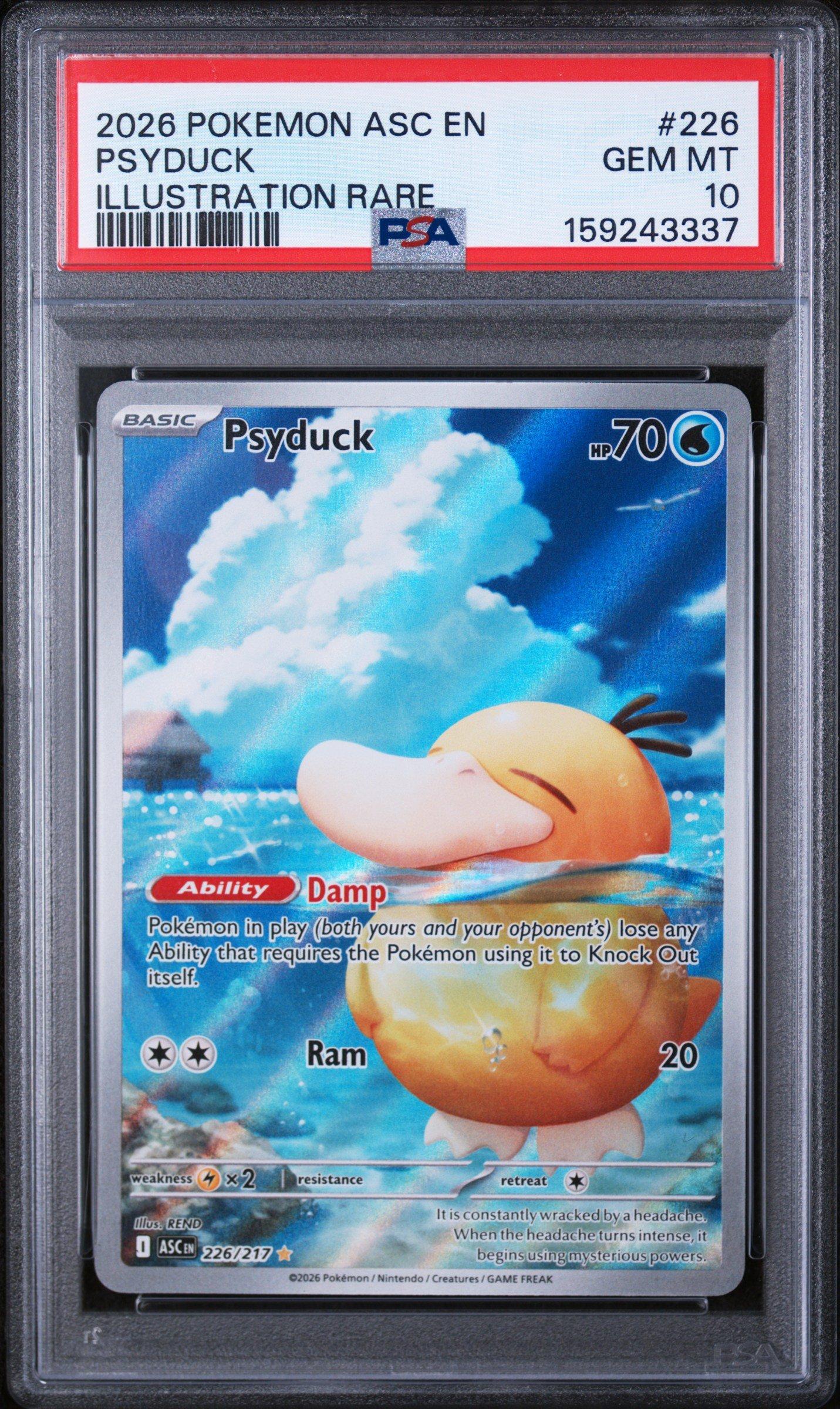 psyduck graded card Psyduck Scream Munch Promo 286 SM-P Custom Pokemon Graded Card Display Case