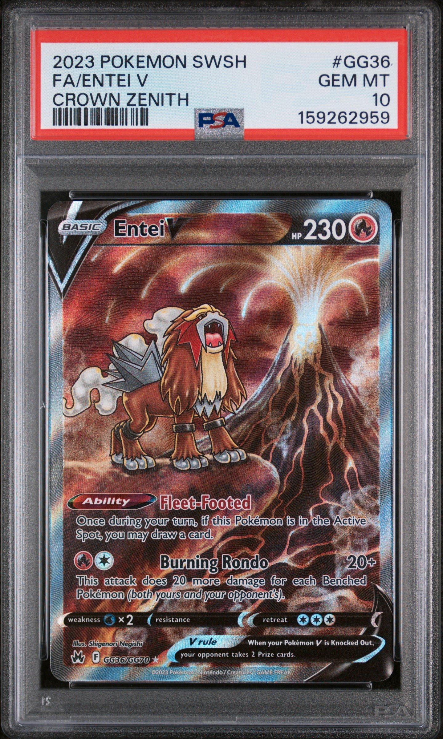 2023 Pokemon Sword And Shield Crown Zenith Gg36 Full Art/entei V
