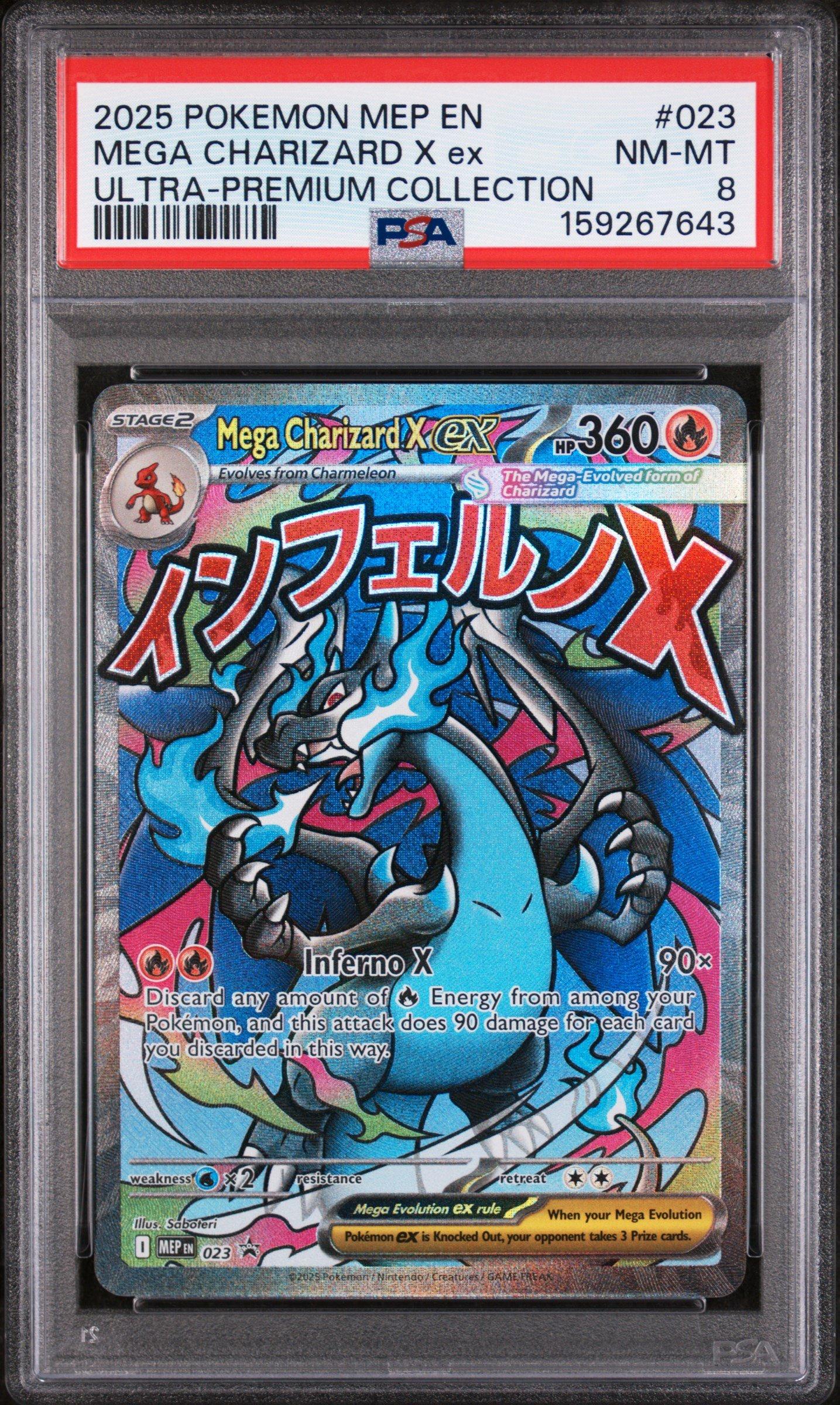 2025 Pokemon Mep En-me Black Star Promo 023 Mega Charizard X Ex 