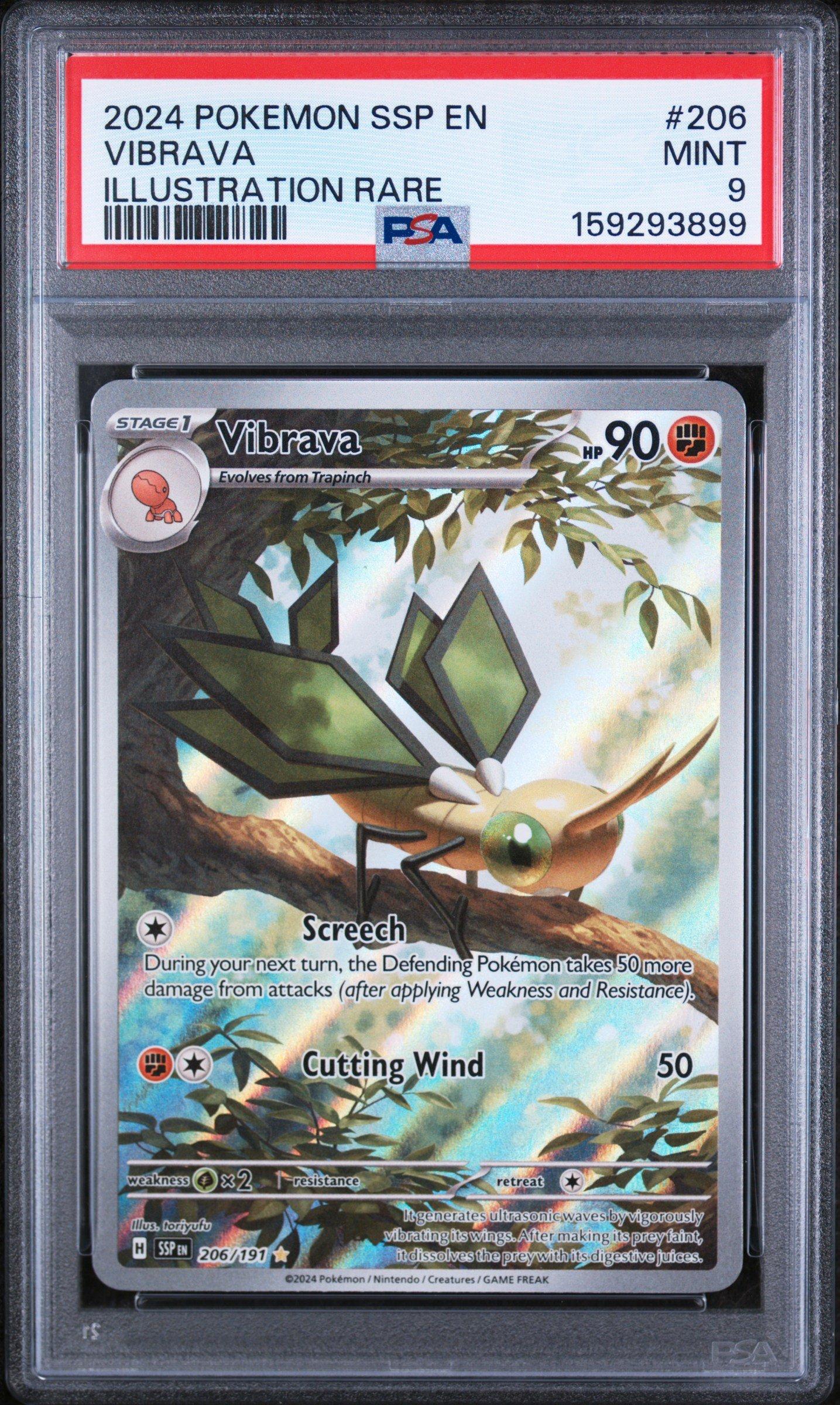 2024 Pokemon Ssp En-surging Sparks 206 Vibrava Illustration Rare