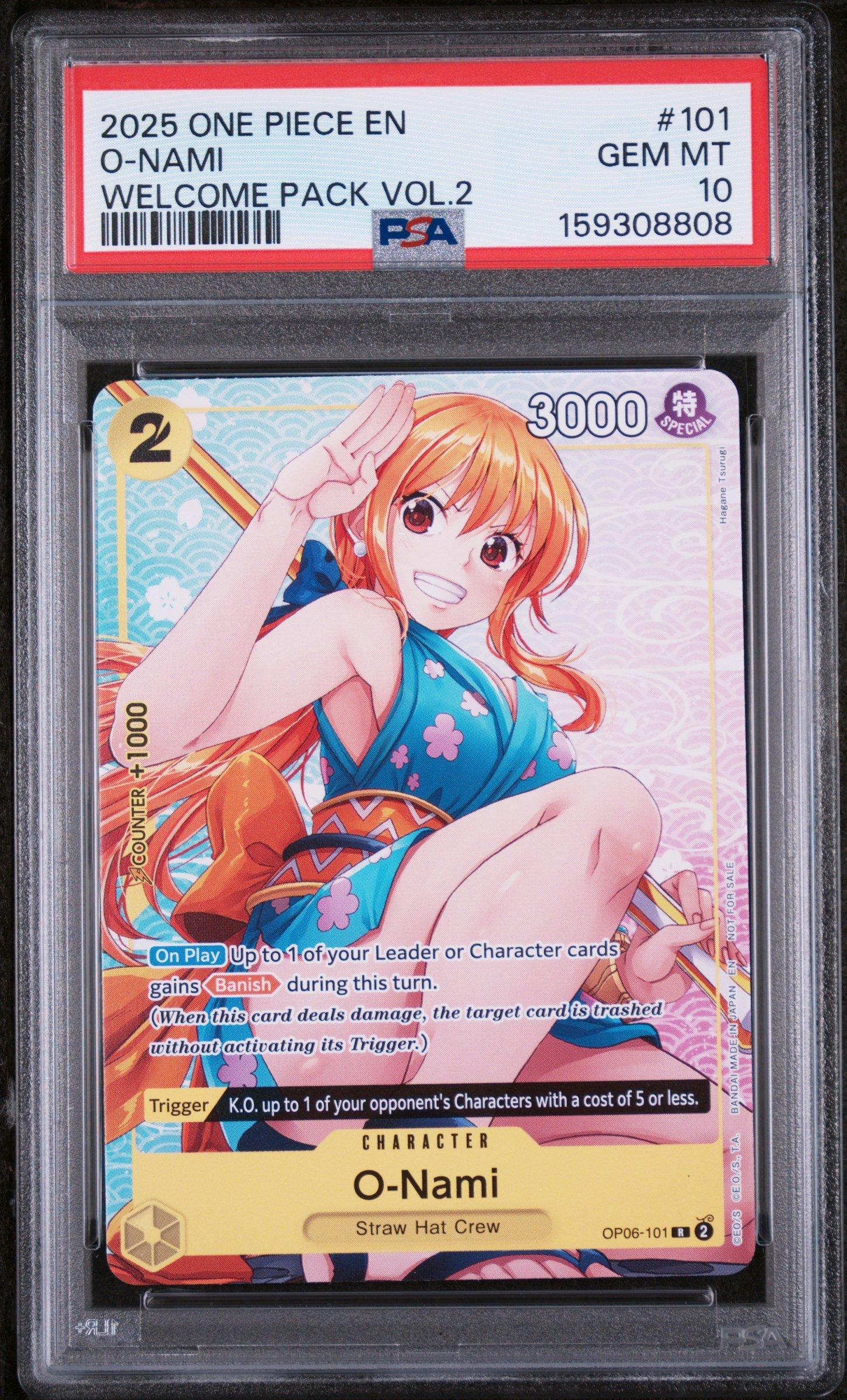 2025 One Piece Welcome Pack Vol.2 101 O-nami PSA 10 Graded Card