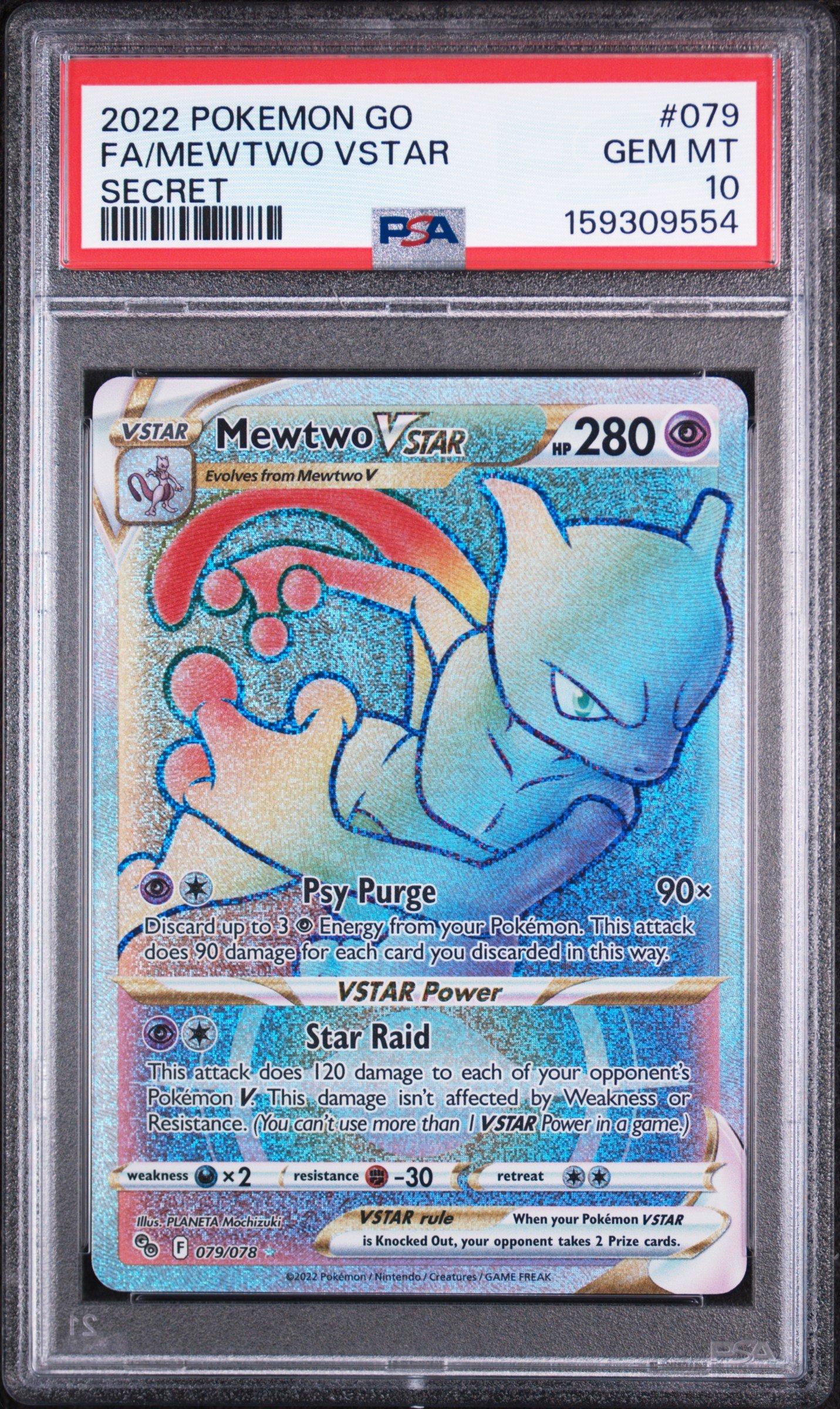 2022 Pokemon Go 079 Full Art/mewtwo Vstar Secret PSA 10 Graded