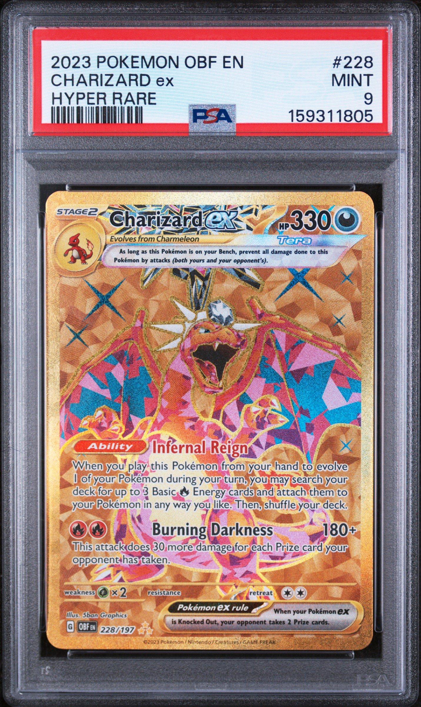 pokemon obsidian flames rare card - Charizard ex 228/197 - - Hyper Encased in a durable acrylic holder to highlight the vibrant artwork of this fan Obsidian Flames Card Prices 2026: