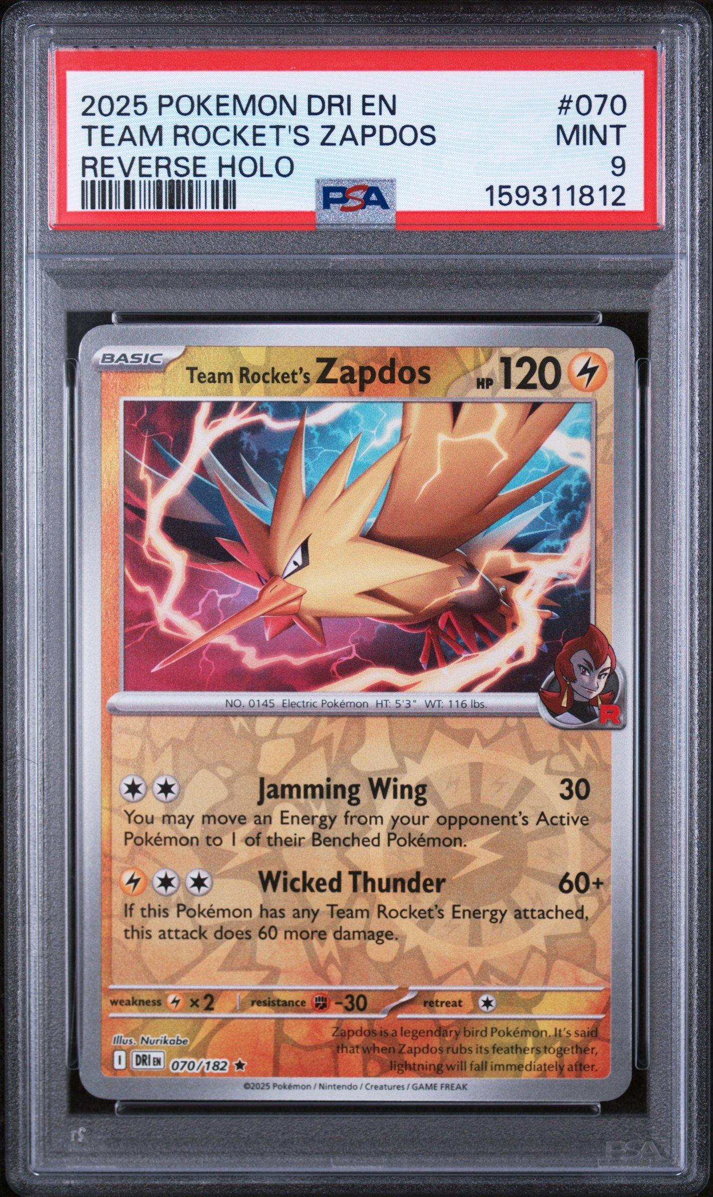 2025 Pokemon Dri En-destined Rivals 070 Team Rocket's Zapdos