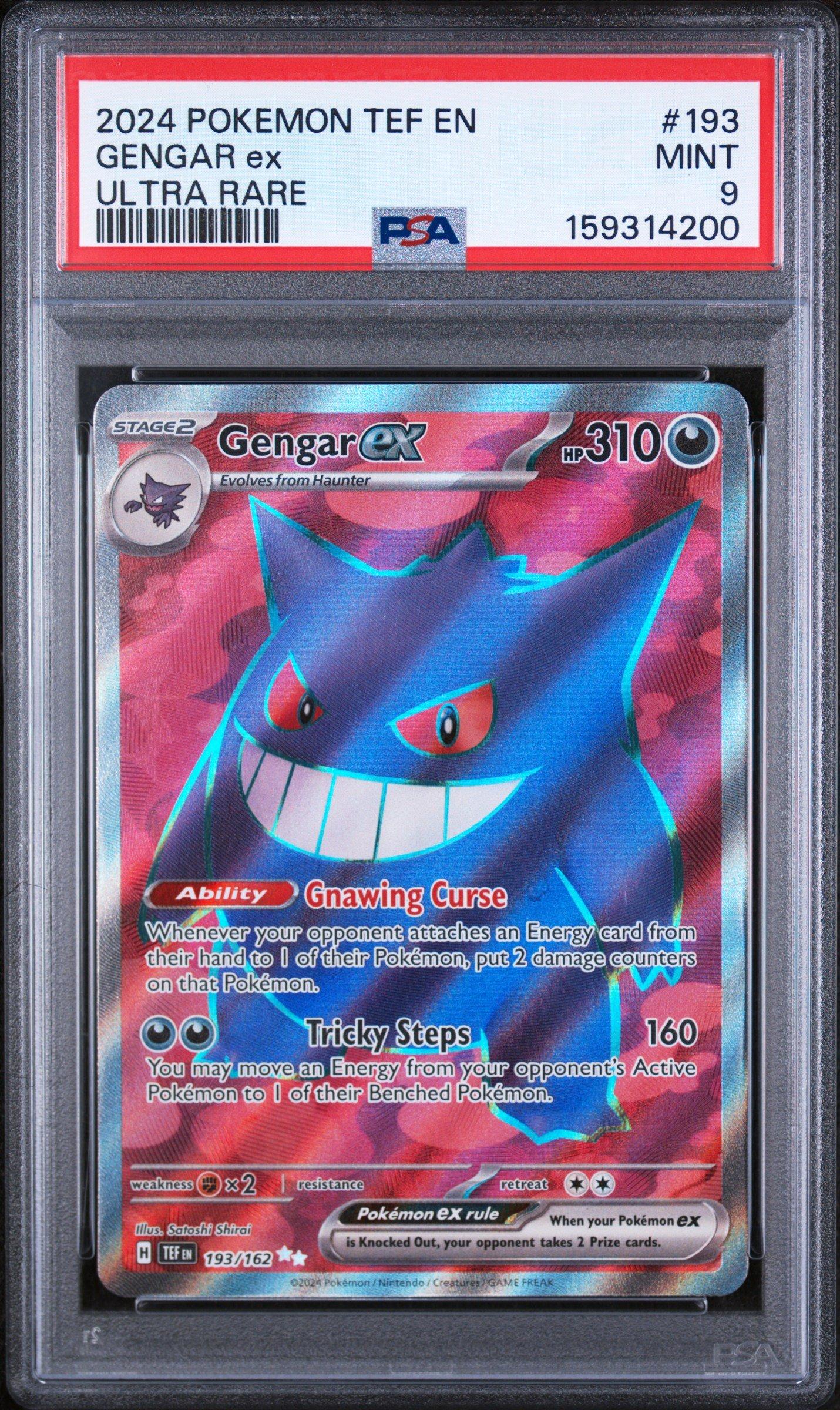 2024 Pokemon Tef En-temporal Forces 193 Gengar Ex Ultra Rare PSA 9