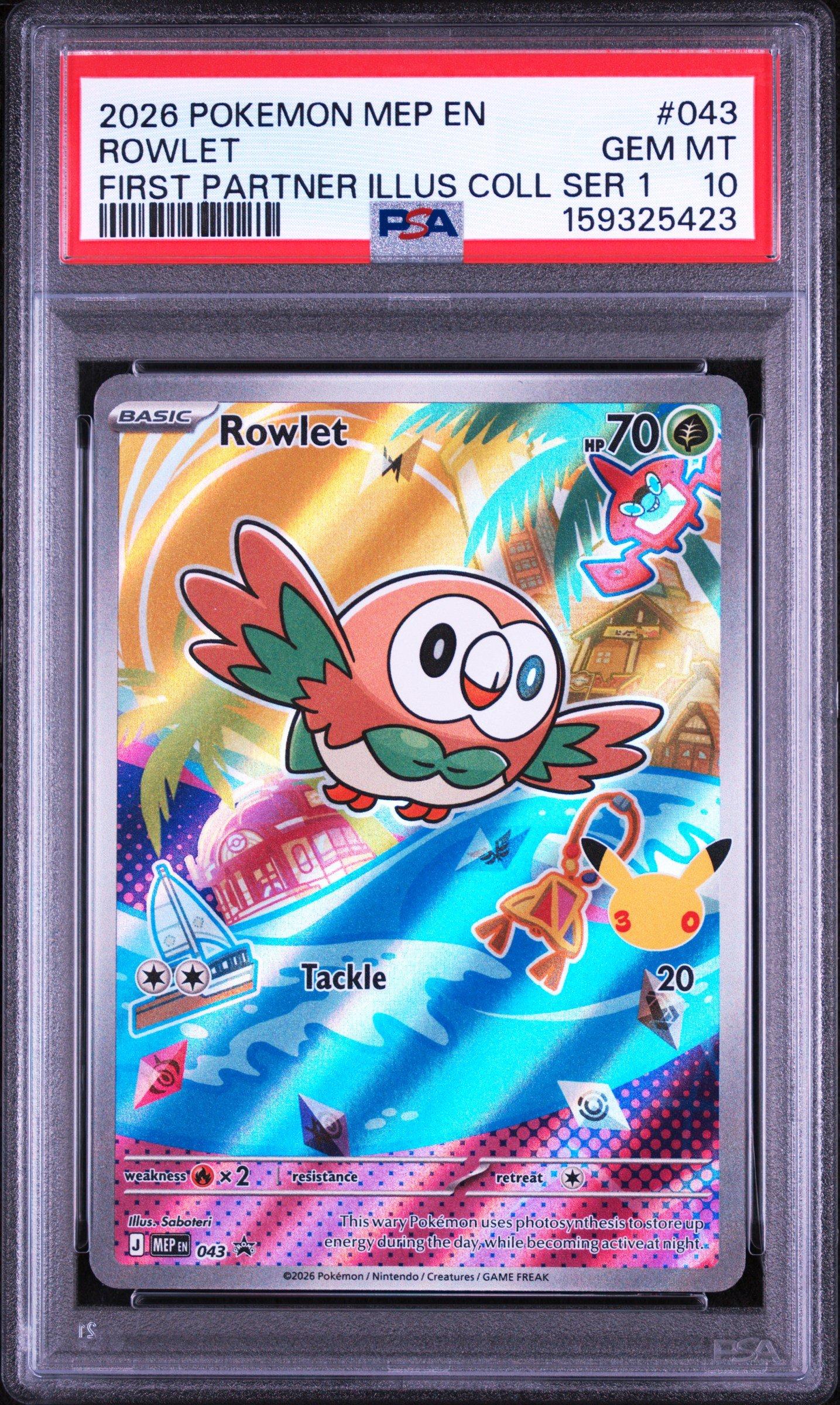 2026 Pokemon Mep En-me Black Star Promo 043 Rowlet First Partner