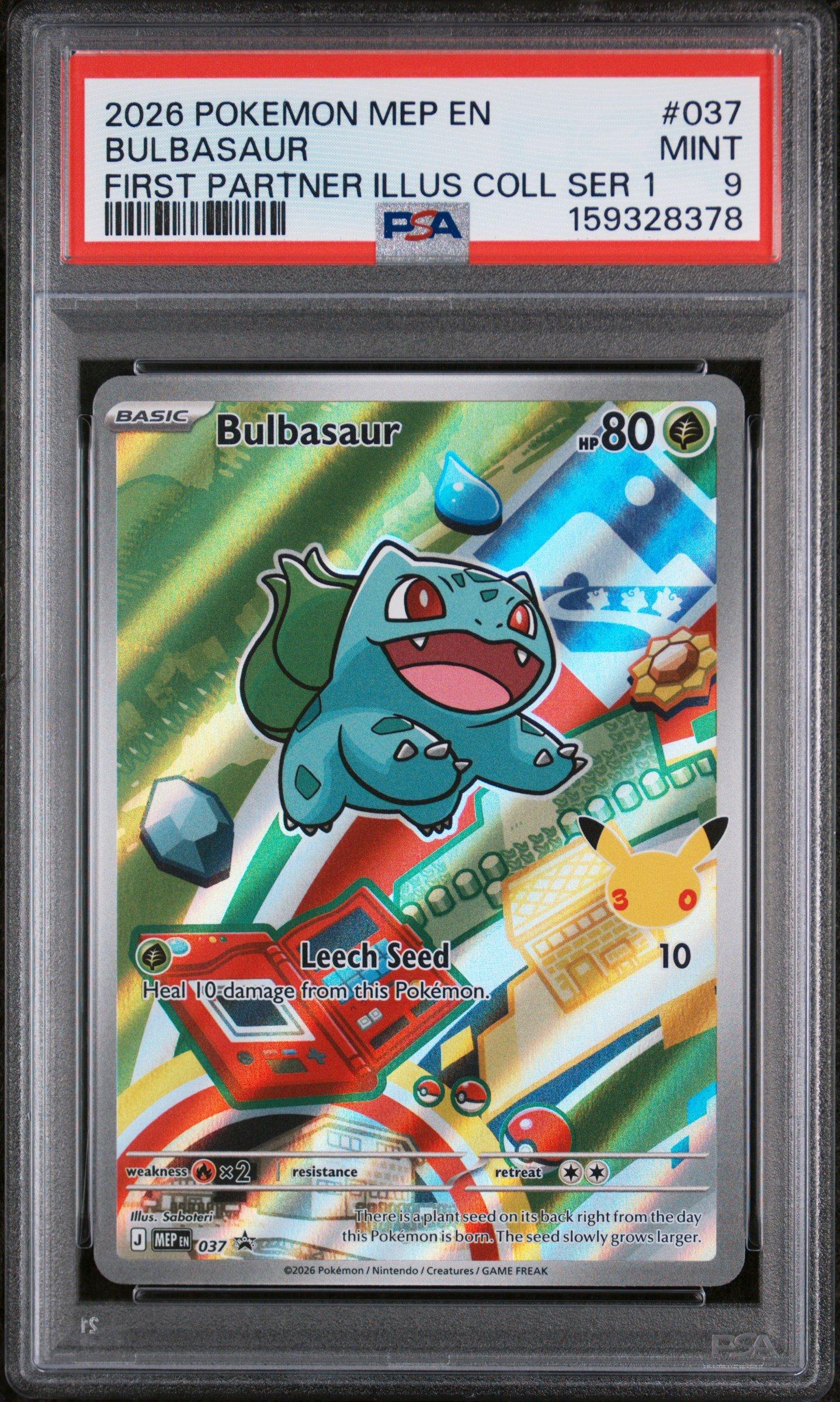 2026 Pokemon Mep En-me Black Star Promo 037 Bulbasaur First