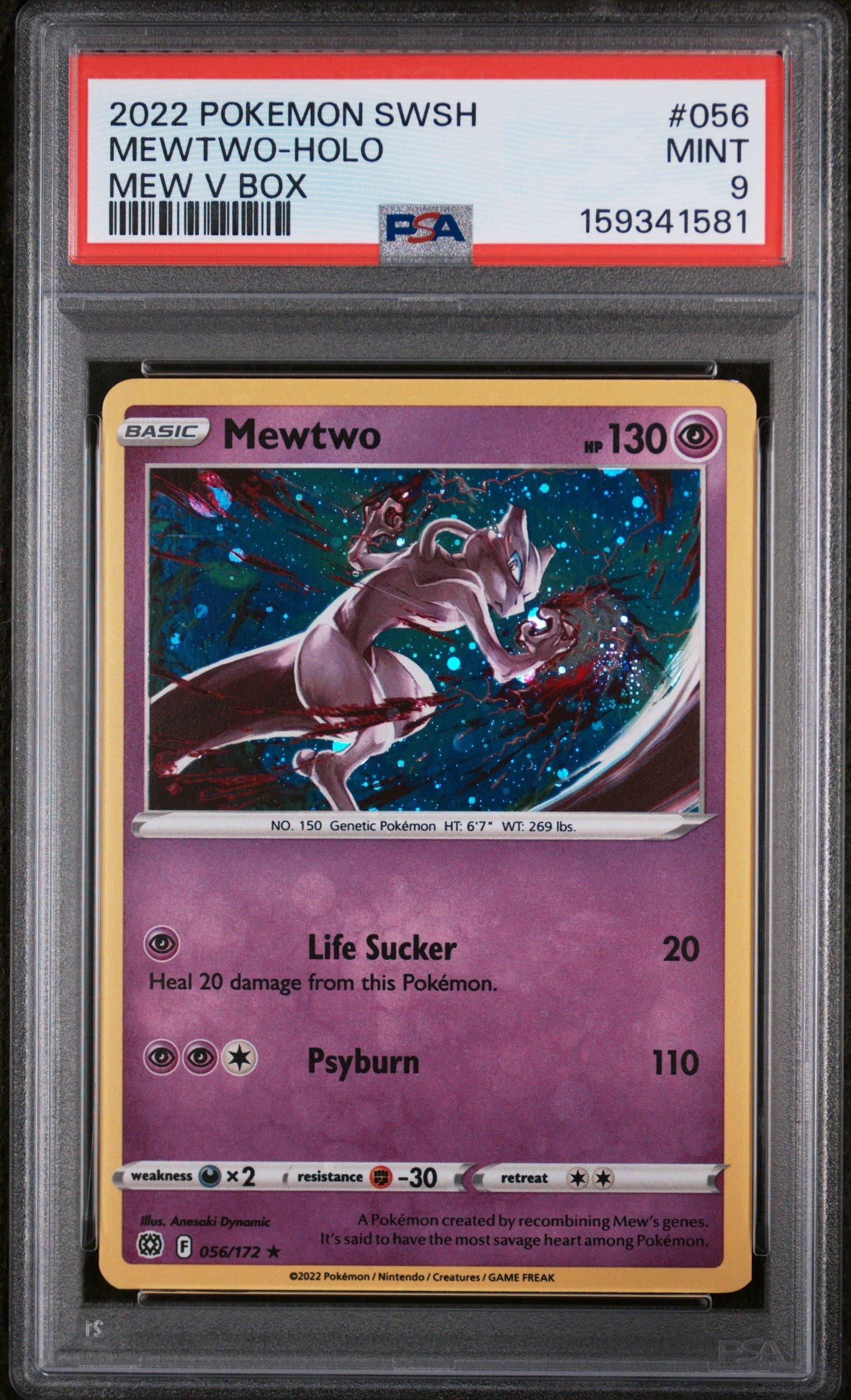 2022 Pokemon Sword & Shield Brilliant Stars 056 Mewtwo-holo Mew V