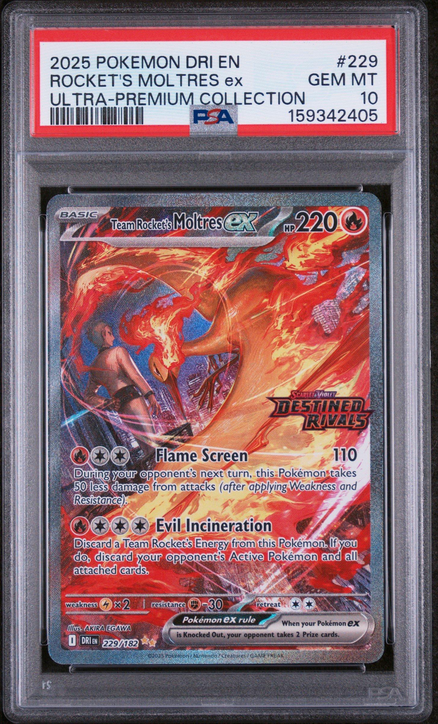 2025 Pokemon Dri En-destined Rivals 229 Team Rocket's Moltres Ex