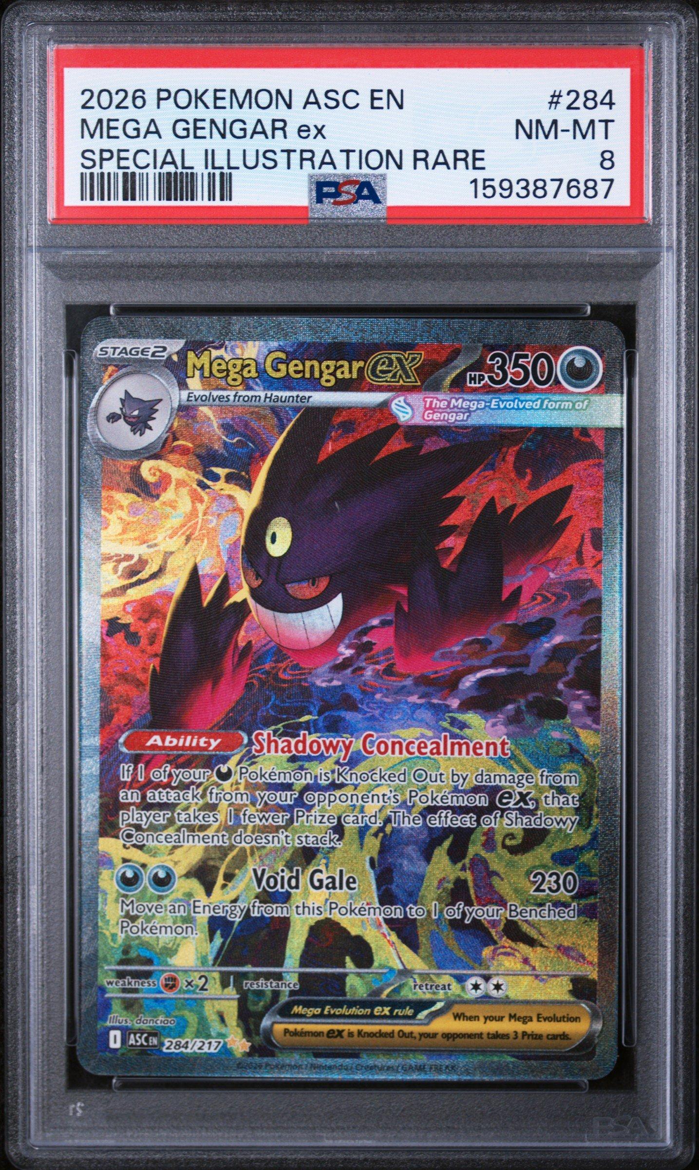 mega gengar pokemon card 284/217 EX Commemorate your favorite tabletop game with this Mega Gengar EX 2025 Pokemon Phantasmal Flames Double Rare #056 PSA Authenticated 10 Card Pokémon TCG Set Reveals Special