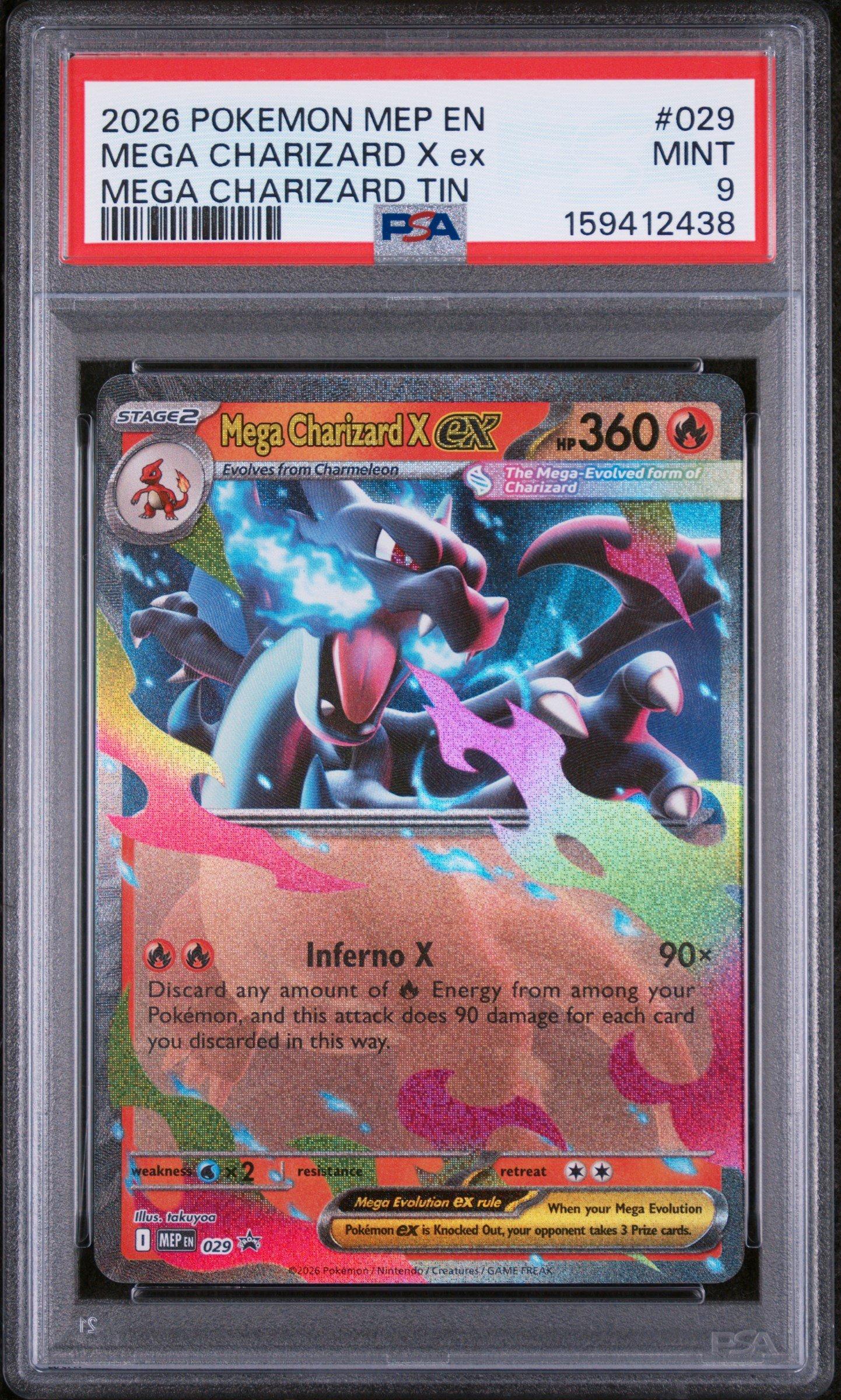 2026 Pokemon Mep En-me Black Star Promo 029 Mega Charizard X Ex