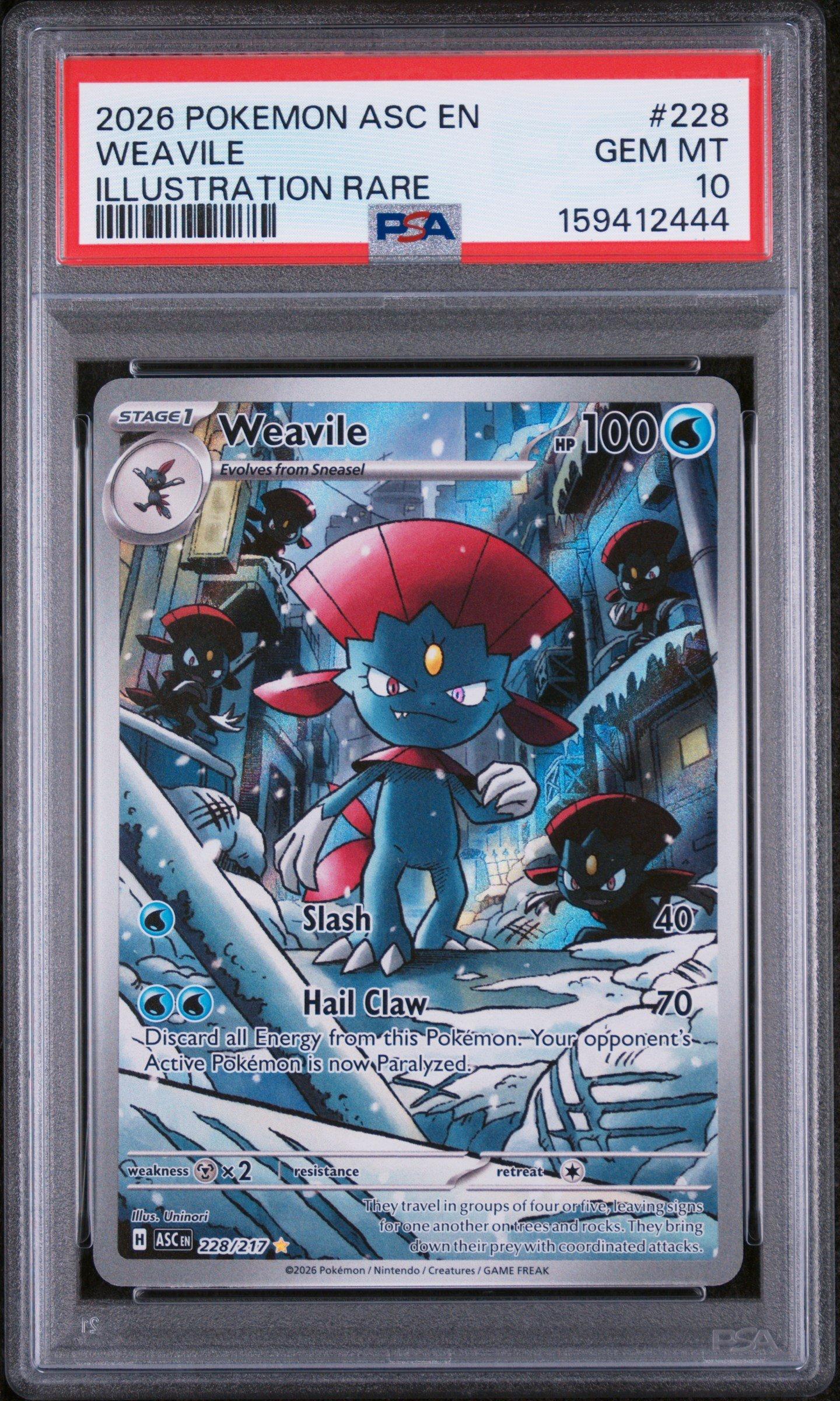 2026 Pokemon Asc En-ascended Heroes 228 Weavile Illustration Rare