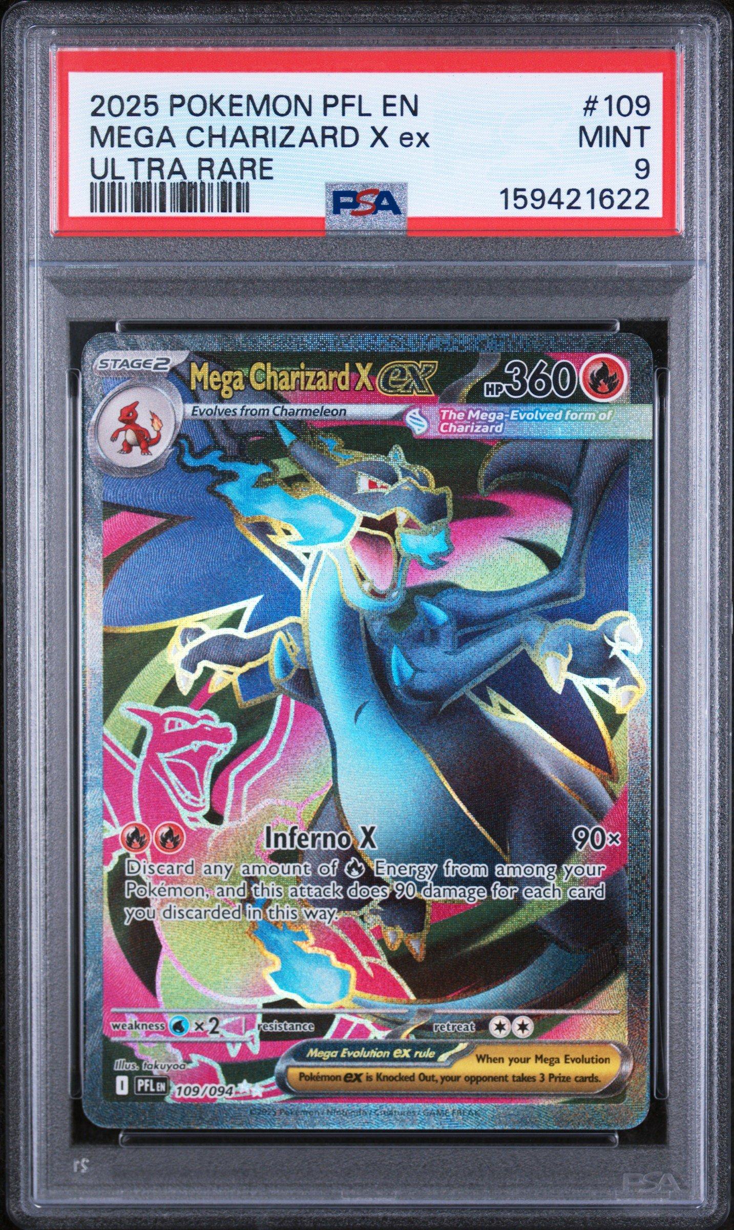 2025 Pokemon Pfl En-phantasmal Flames 109 Mega Charizard X Ex