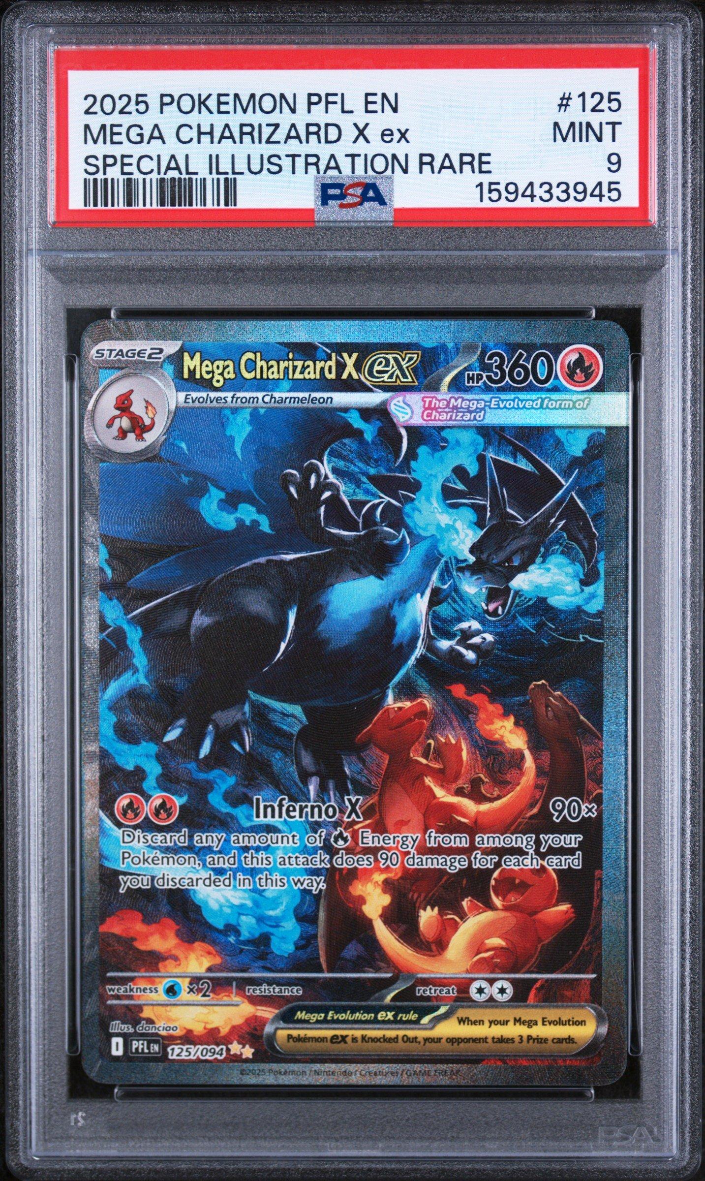 2025 Pokemon Pfl En-phantasmal Flames 125 Mega Charizard X Ex 