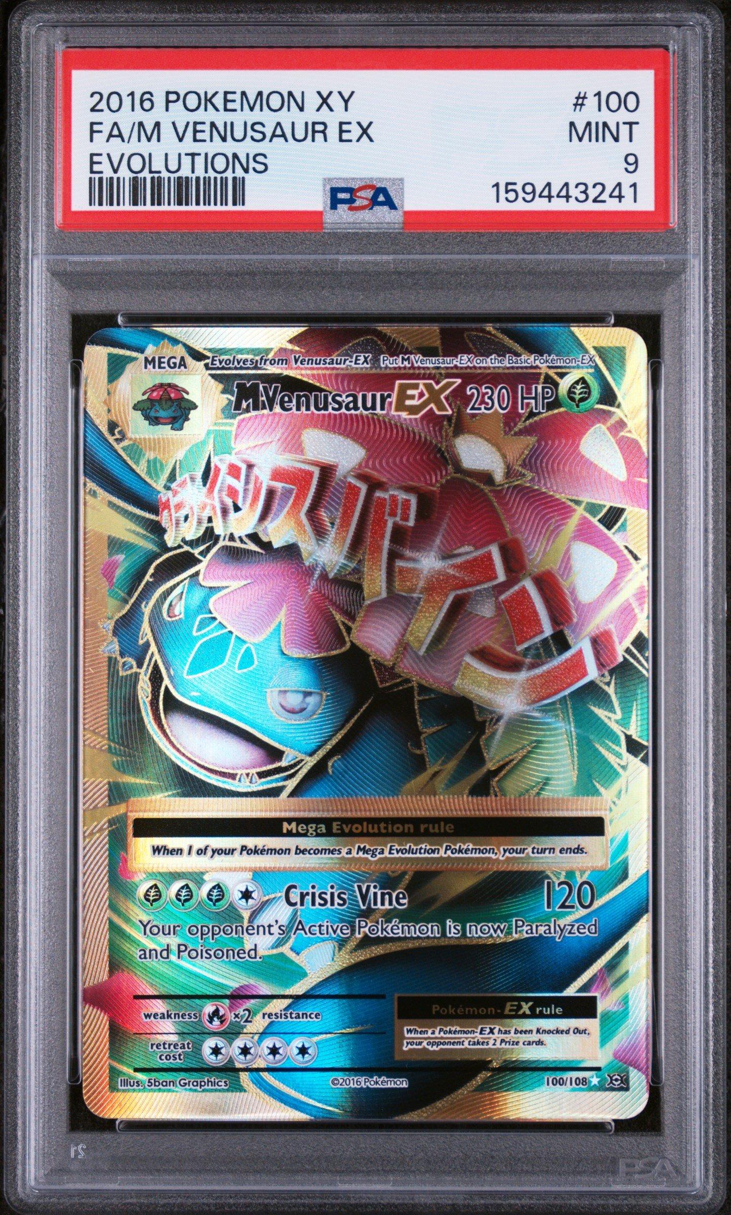 2016 Pokemon Xy Evolutions 100 Full Art/m Venusaur Ex PSA 9 Graded