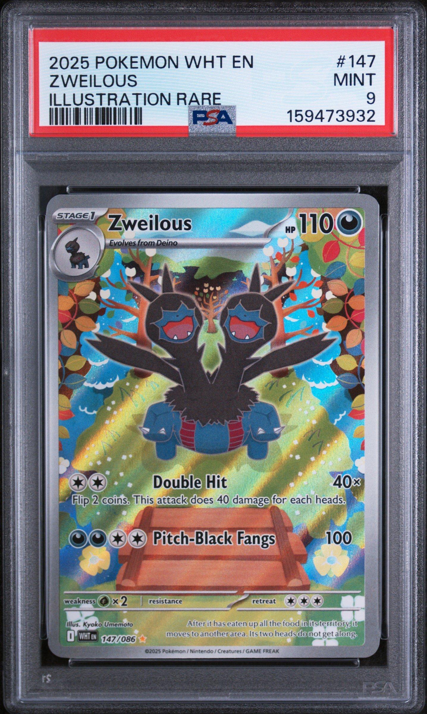 2025 Pokemon Wht En-white Flare 147 Zweilous Illustration Rare PSA