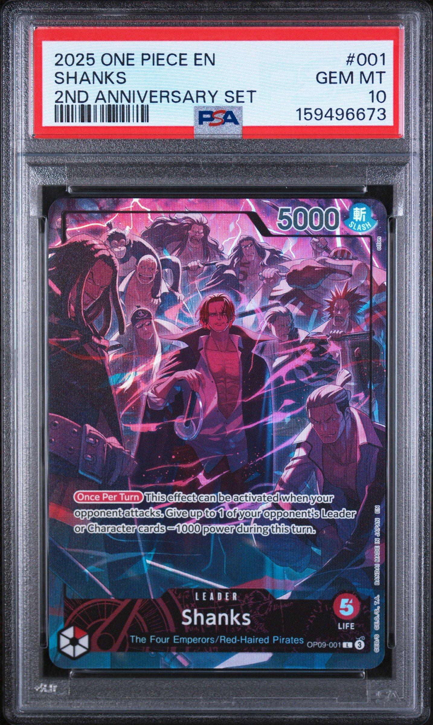PSA10 シャンクス English 2nd Anniversary 001 2025 One Piece English Version 2nd Anniversary Set 001 Shanks PSA