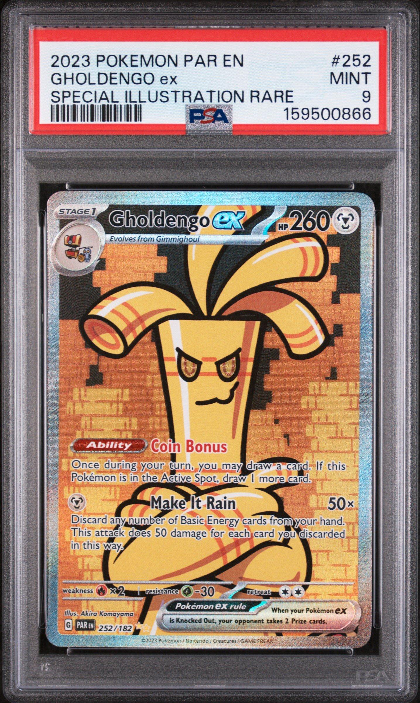 gholdengo ex pokemon card and Gimmighoul The item may be similar but not exactly the same as the image (e.g 2023 Pokemon Par En-paradox Rift