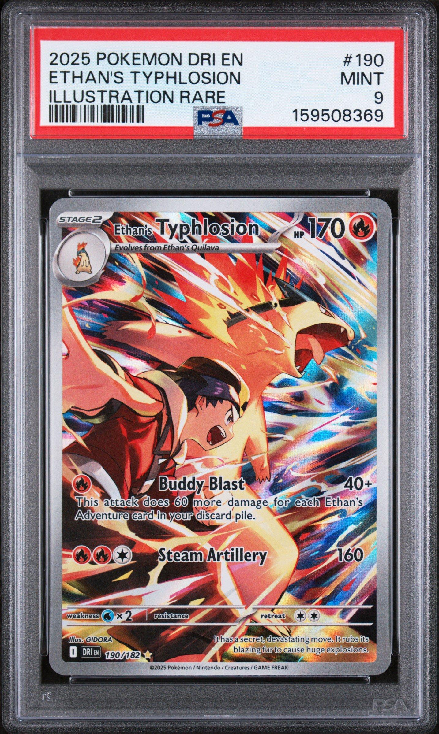 ethan's typhlosion pokemon card Pokemon Ethan's Typhlosion 190/182 Destined Rivals Extended Art Case