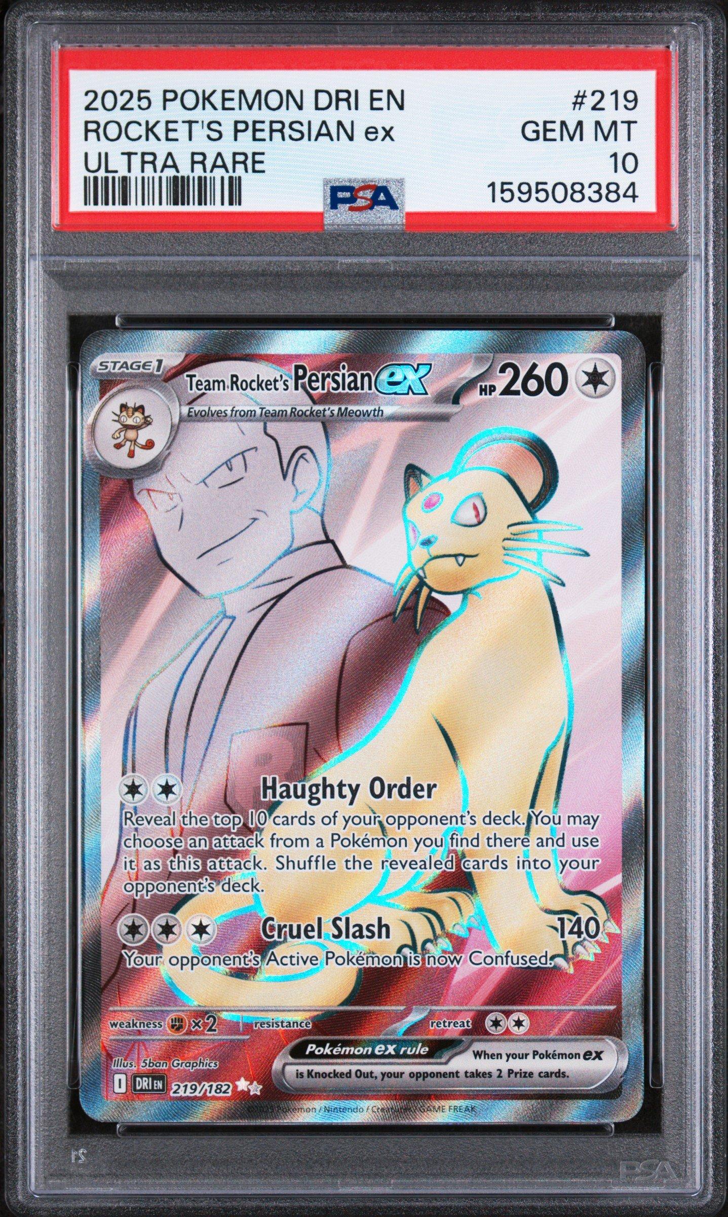 2025 Pokemon Dri En-destined Rivals 219 Team Rocket's Persian Ex