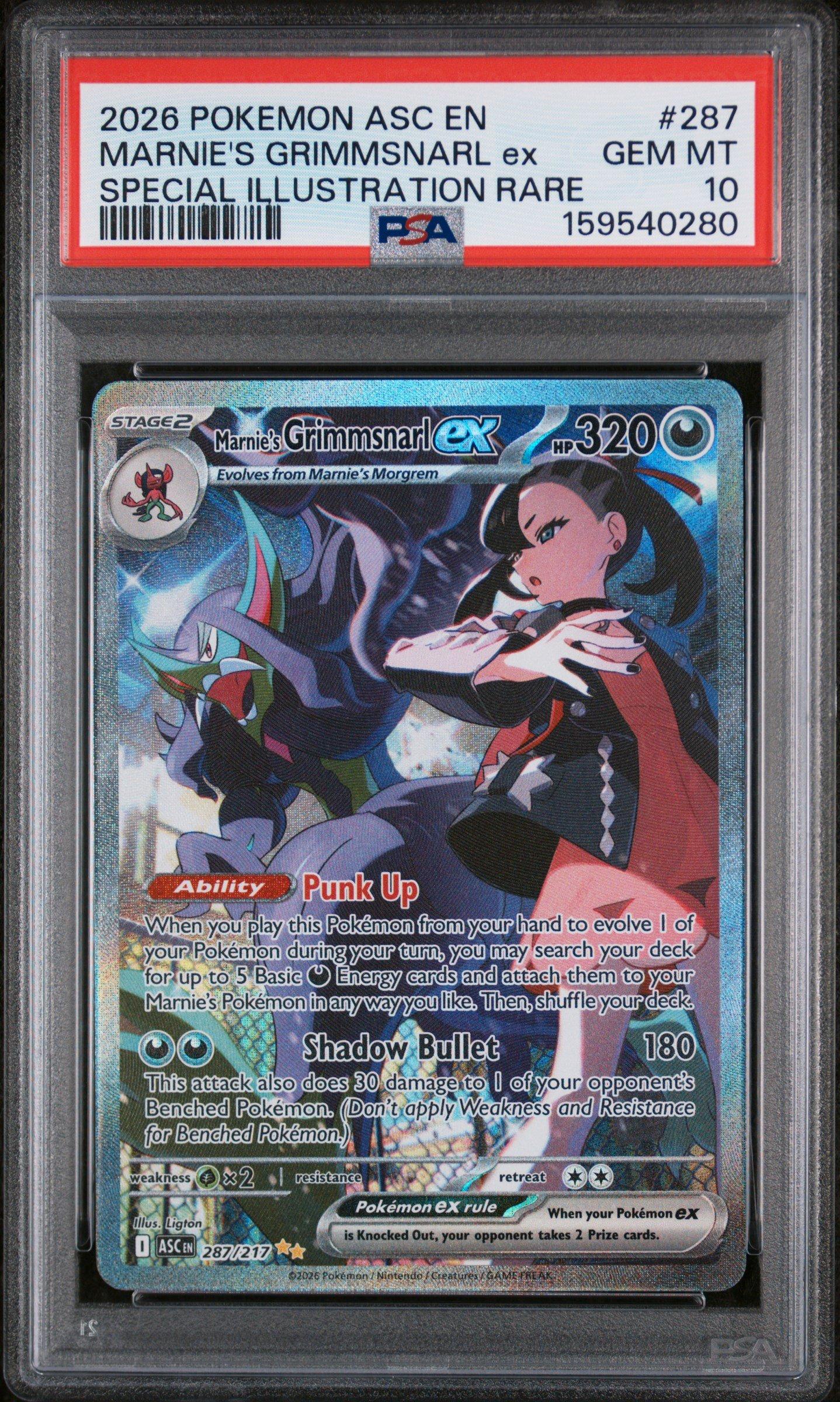 2026 Pokemon Asc En-ascended Heroes 287 Marnie's Grimmsnarl Ex