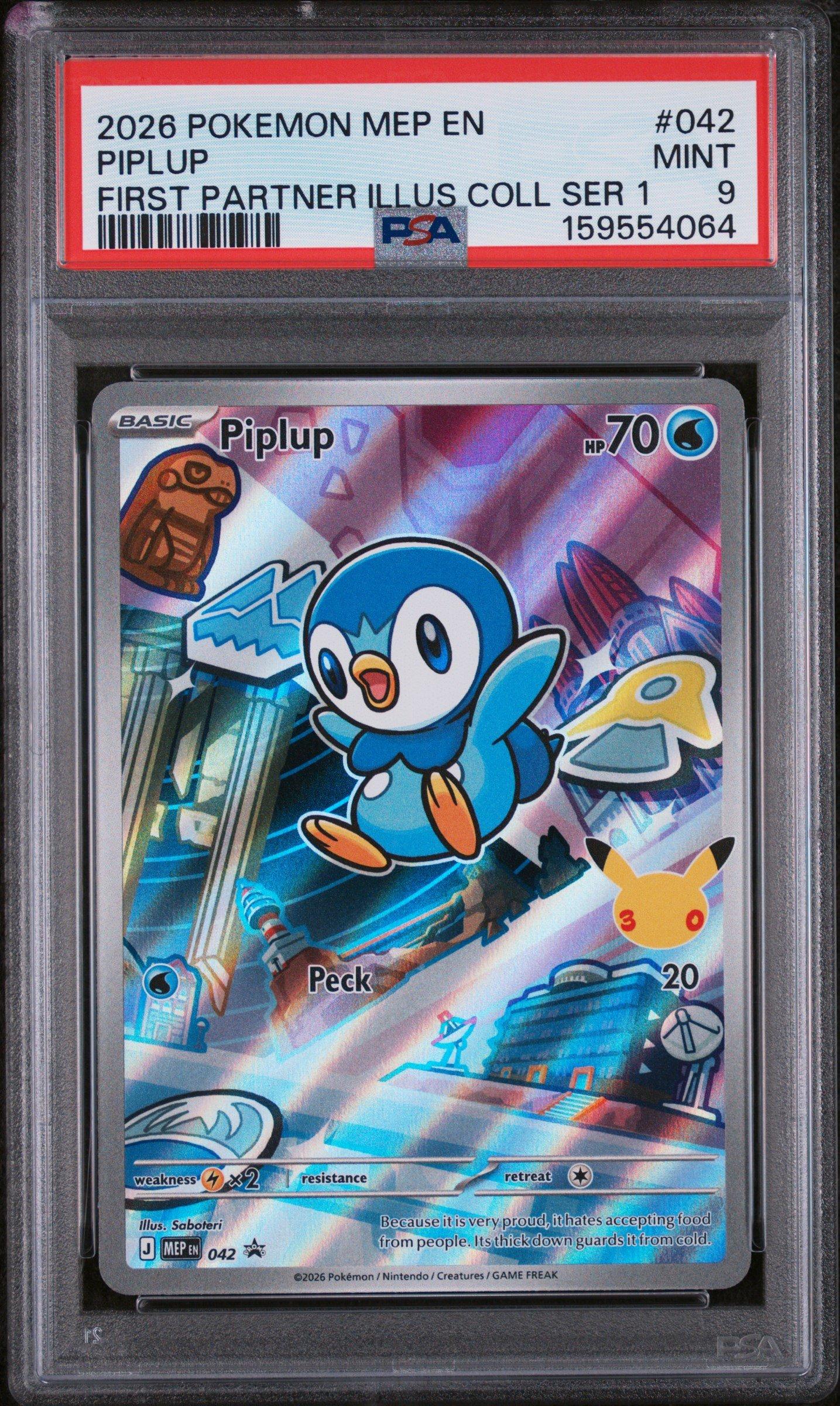 2026 Pokemon Mep En-me Black Star Promo 042 Piplup First Partner