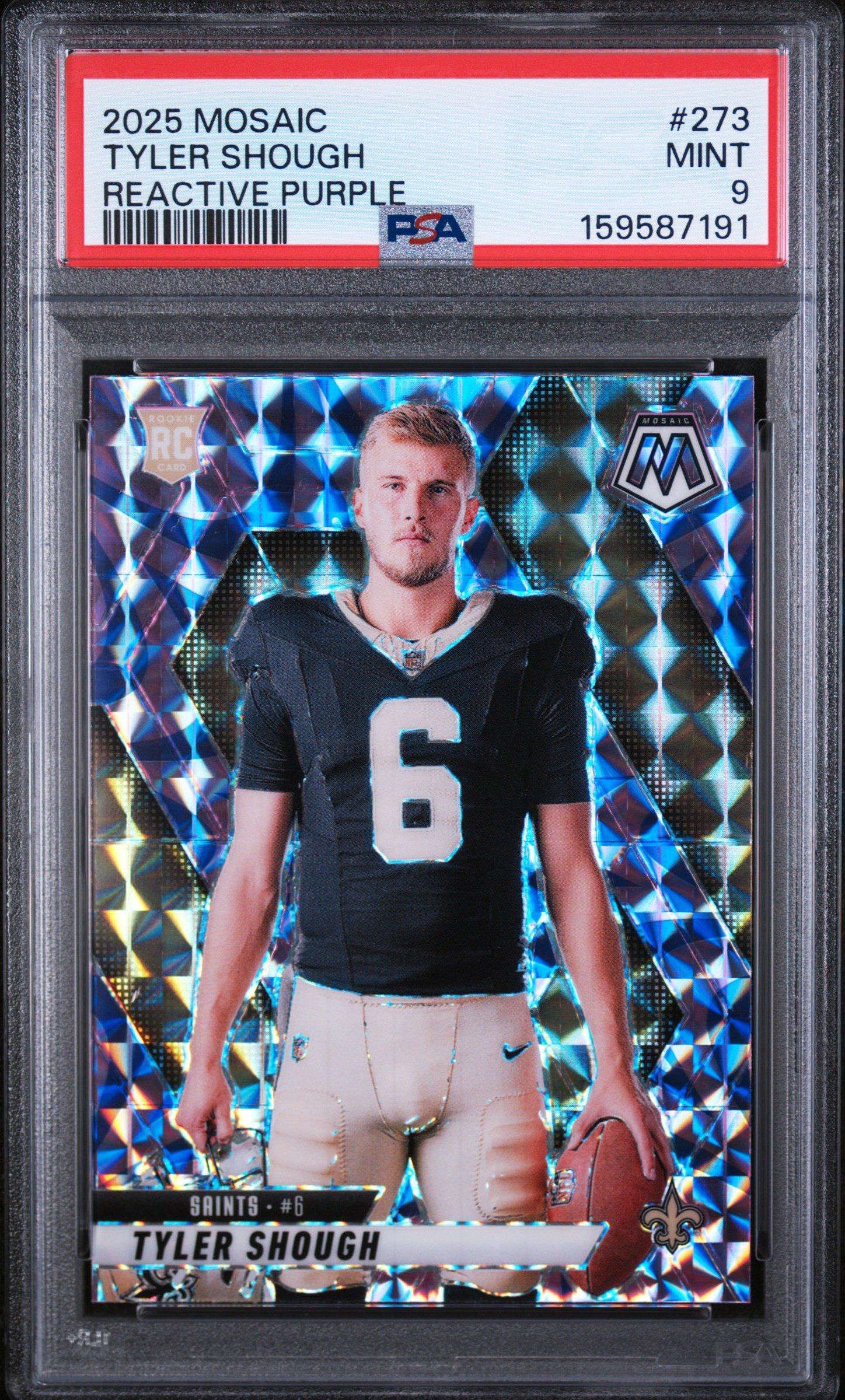 2025 Panini Mosaic 273 Tyler Shough Reactive Purple PSA 9 Graded