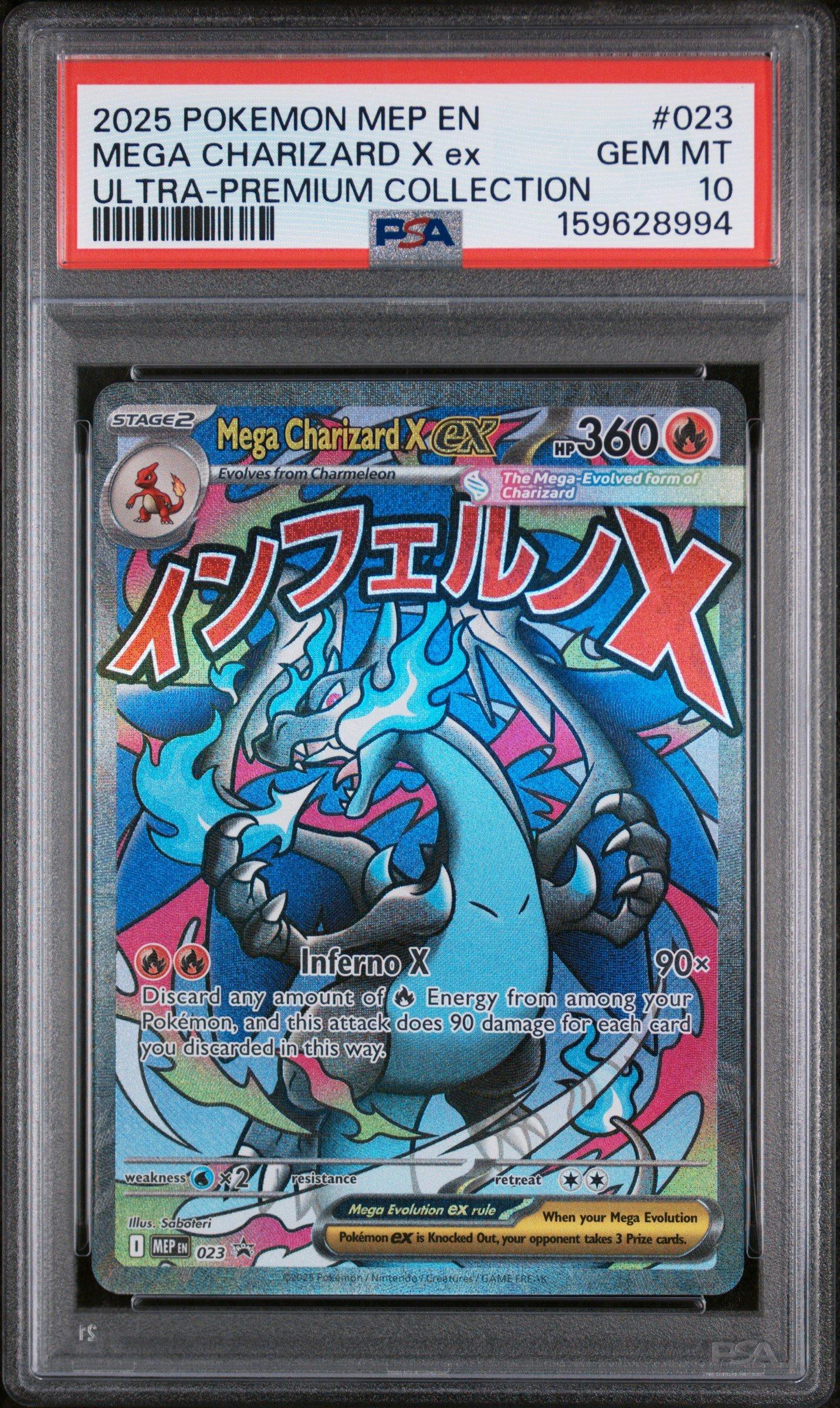 2025 Pokemon Mep En-me Black Star Promo 023 Mega Charizard X Ex