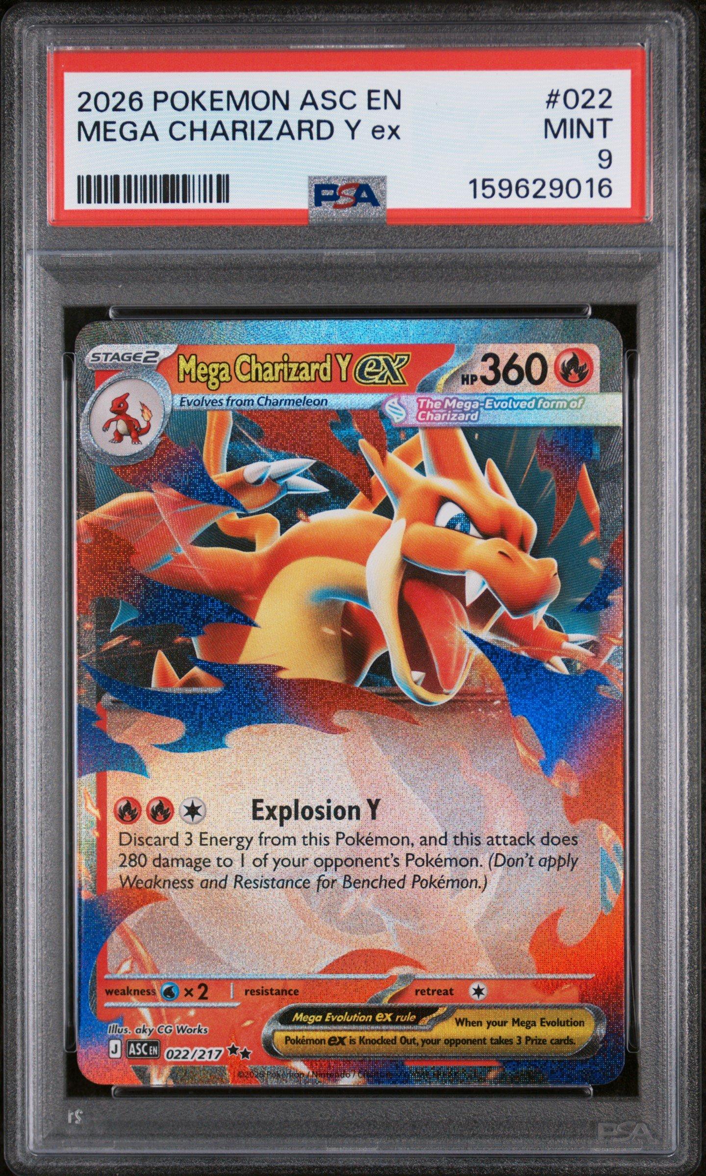 2026 Pokemon Asc En-ascended Heroes 022 Mega Charizard Y Ex PSA 9