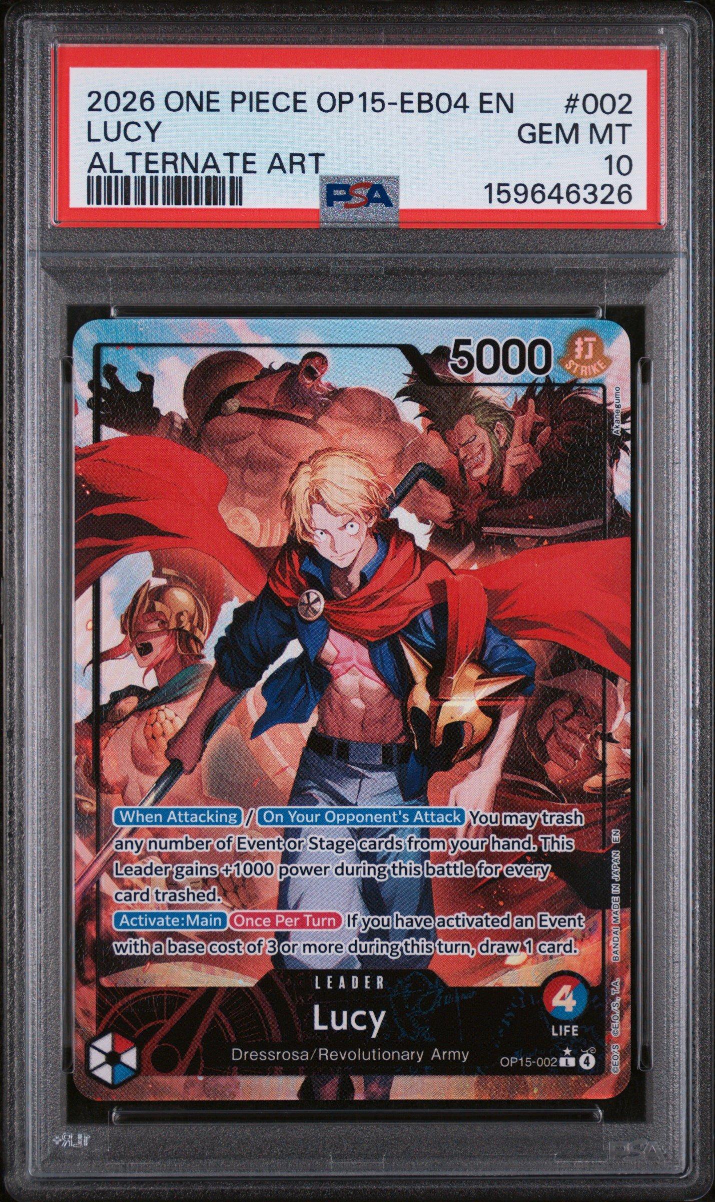 PSA10ルーシー 9825 2026 One Piece Op15-eb04-adventure On Kami's Island 002 Lucy