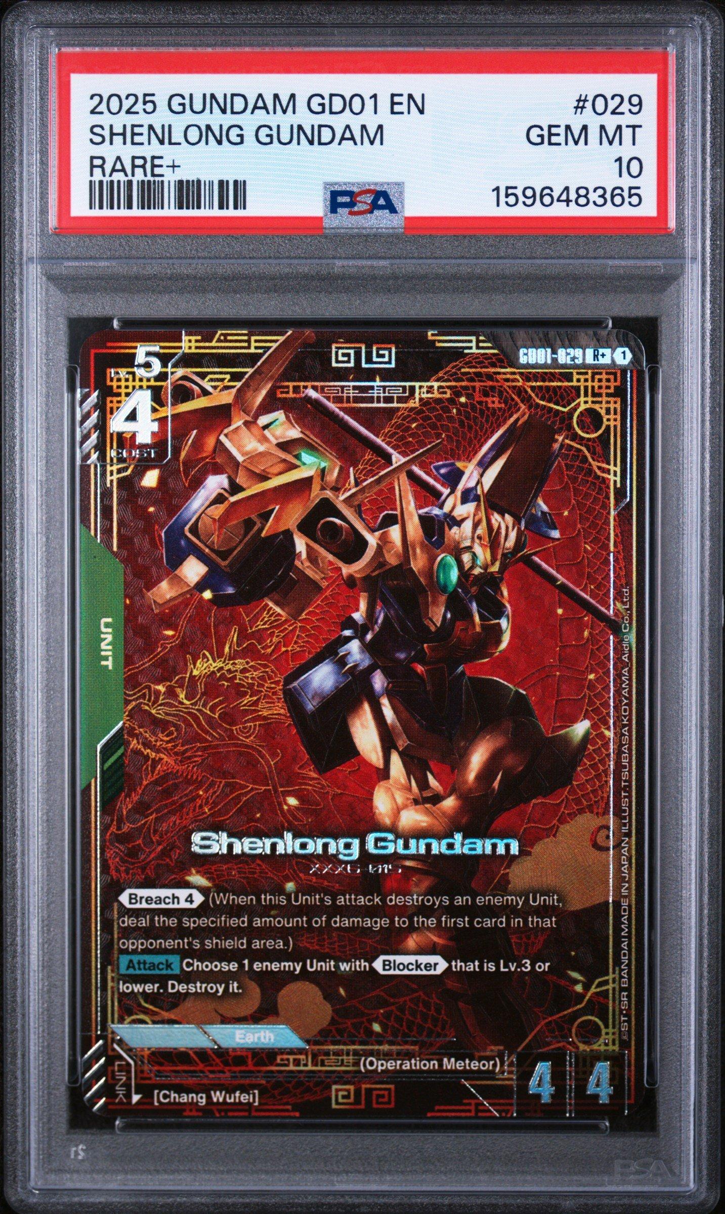 2025 Gundam Newtype Rising 029 Shenlong Gundam Rare+ PSA 10 Graded