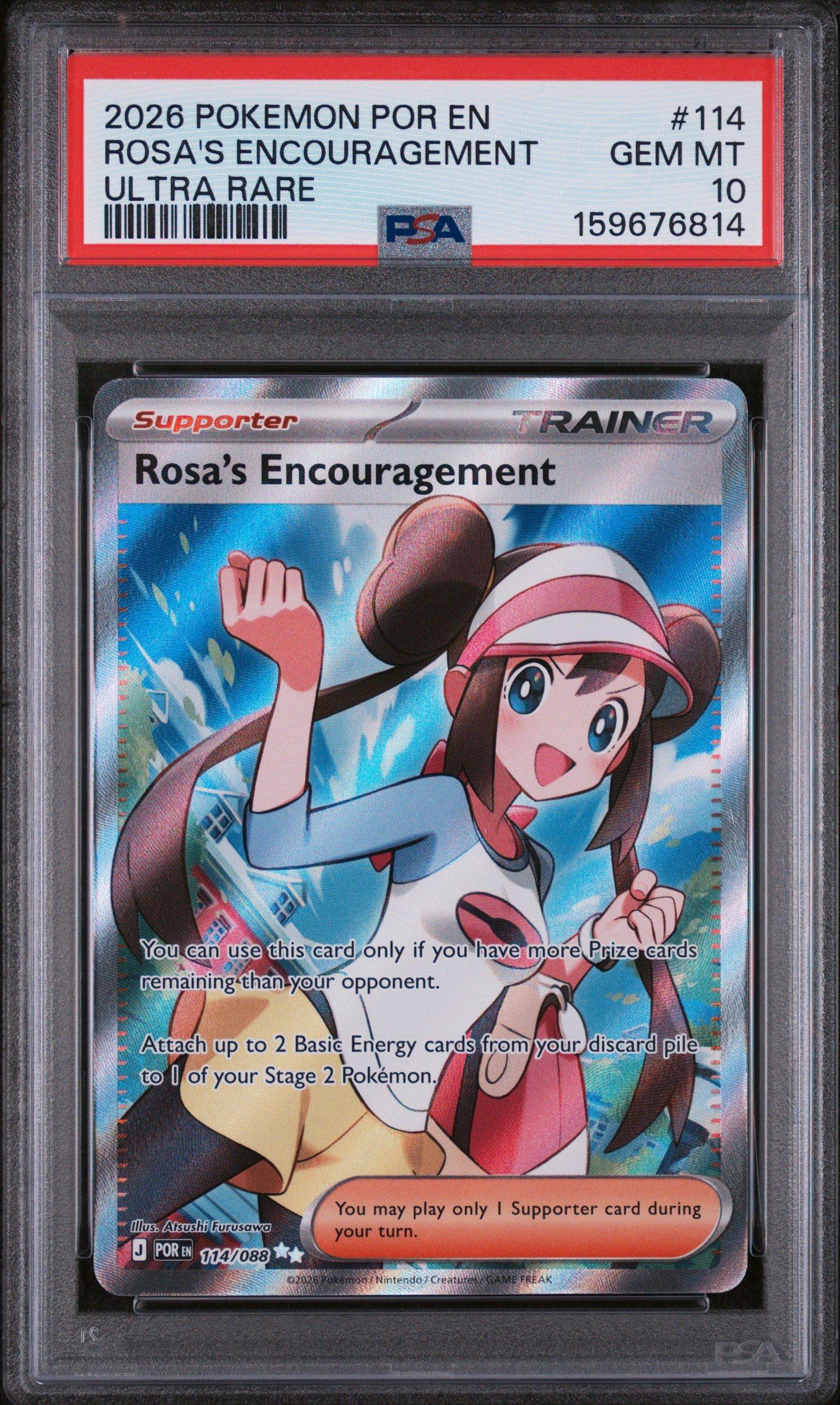 rosa pokemon card 2026 Pokemon Por En-perfect Order 114 Rosa's Encouragement Ultra Rare PSA  10 Graded Card