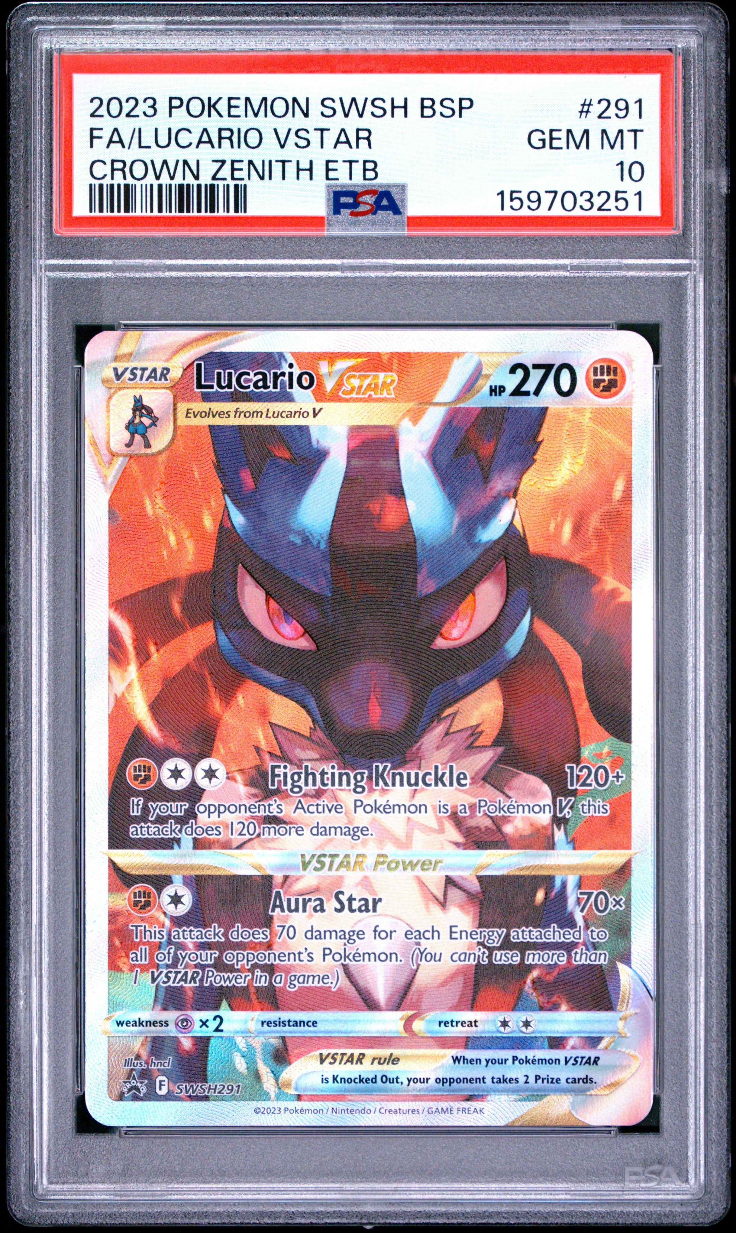 ポケモンカードセット PSAグレード付き 2023 Pokemon Swsh Black Star Promo 291 Full Art/lucario Vstar