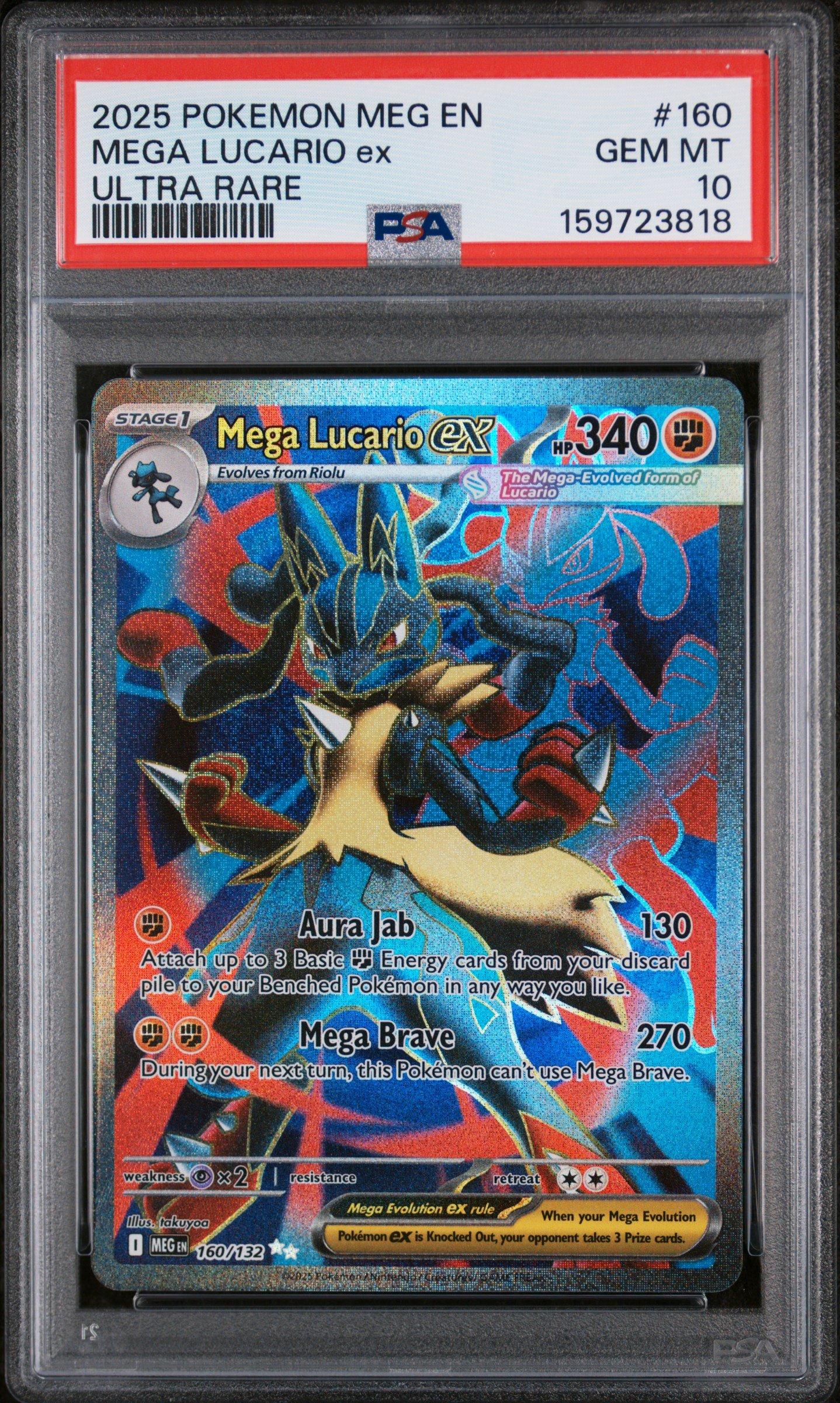 2025 Pokemon Meg En-mega Evolution 160 Mega Lucario Ex Ultra Rare