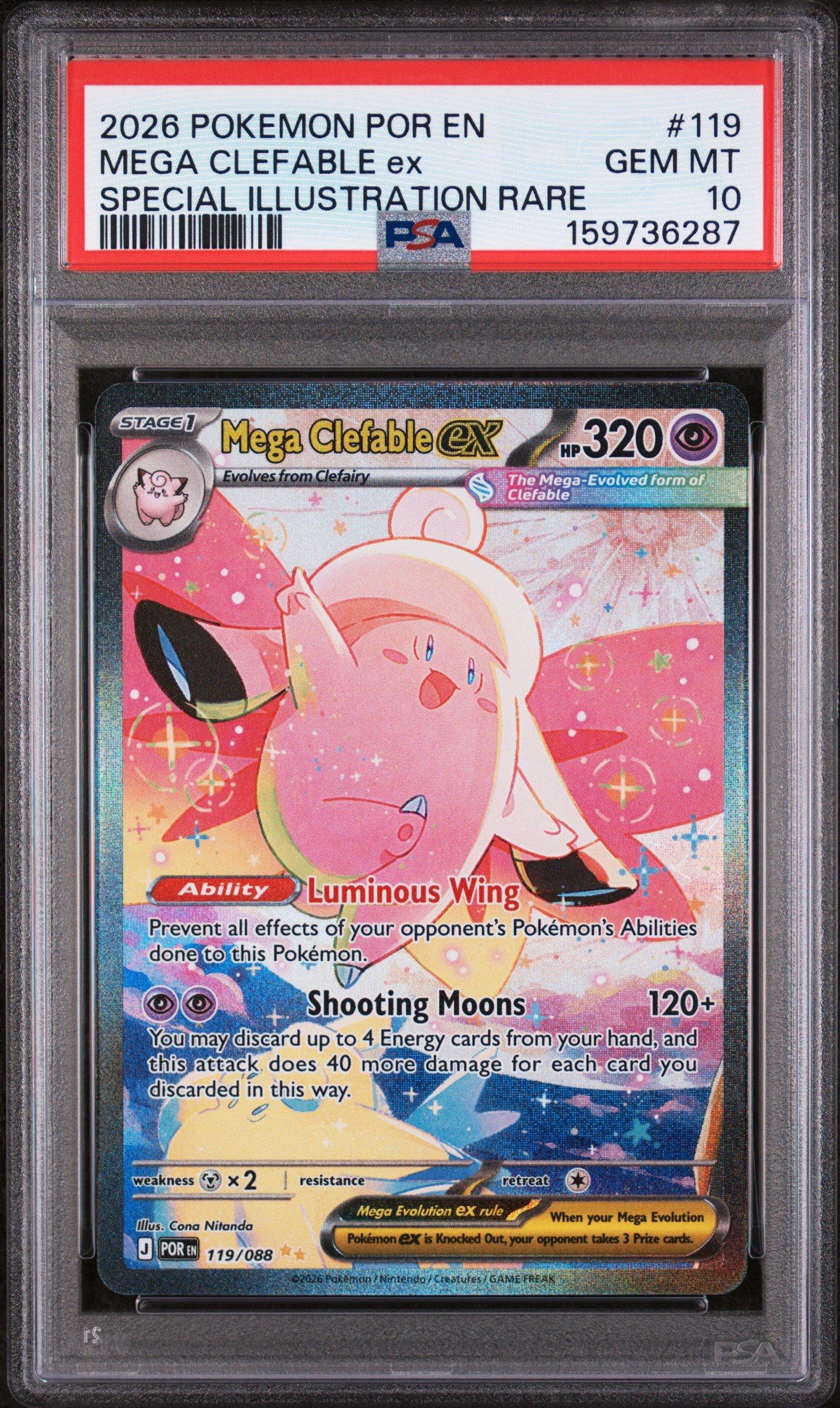 2026 Pokemon Por En-perfect Order 119 Mega Clefable Ex Special