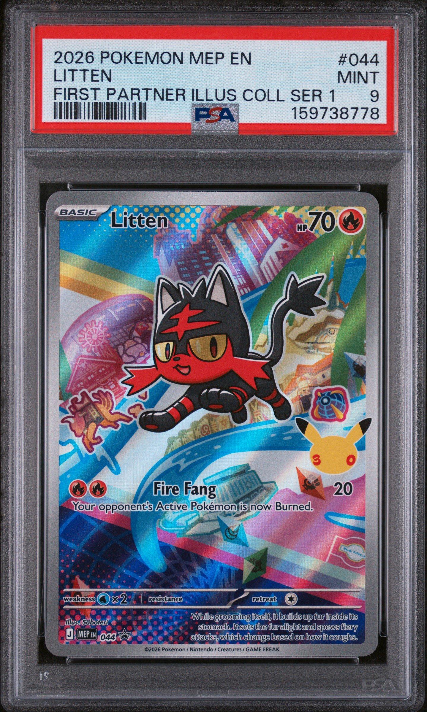 2026 Pokemon Mep En-me Black Star Promo 044 Litten First Partner