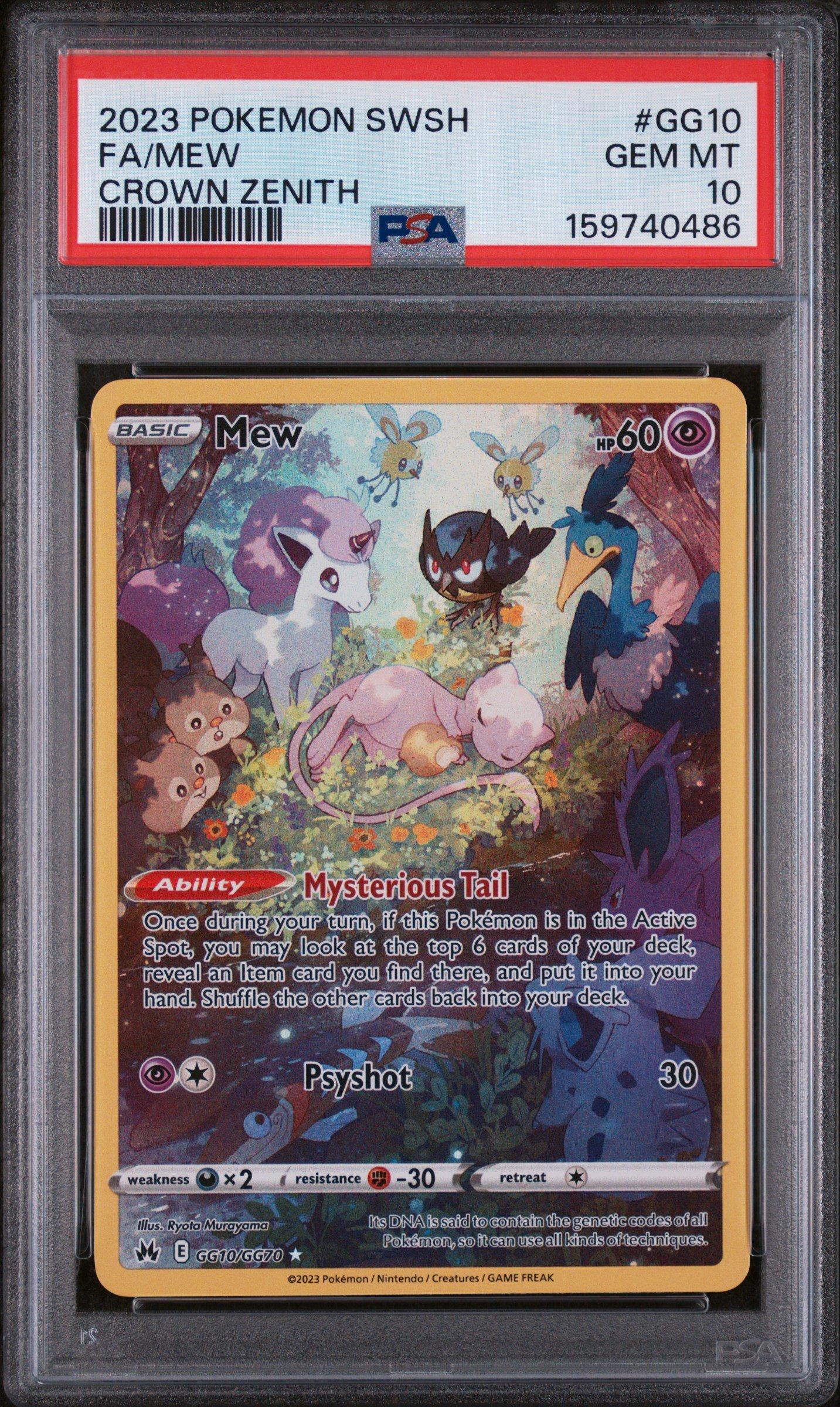 2023 Pokemon Sword And Shield Crown Zenith Gg10 Full Art/mew PSA