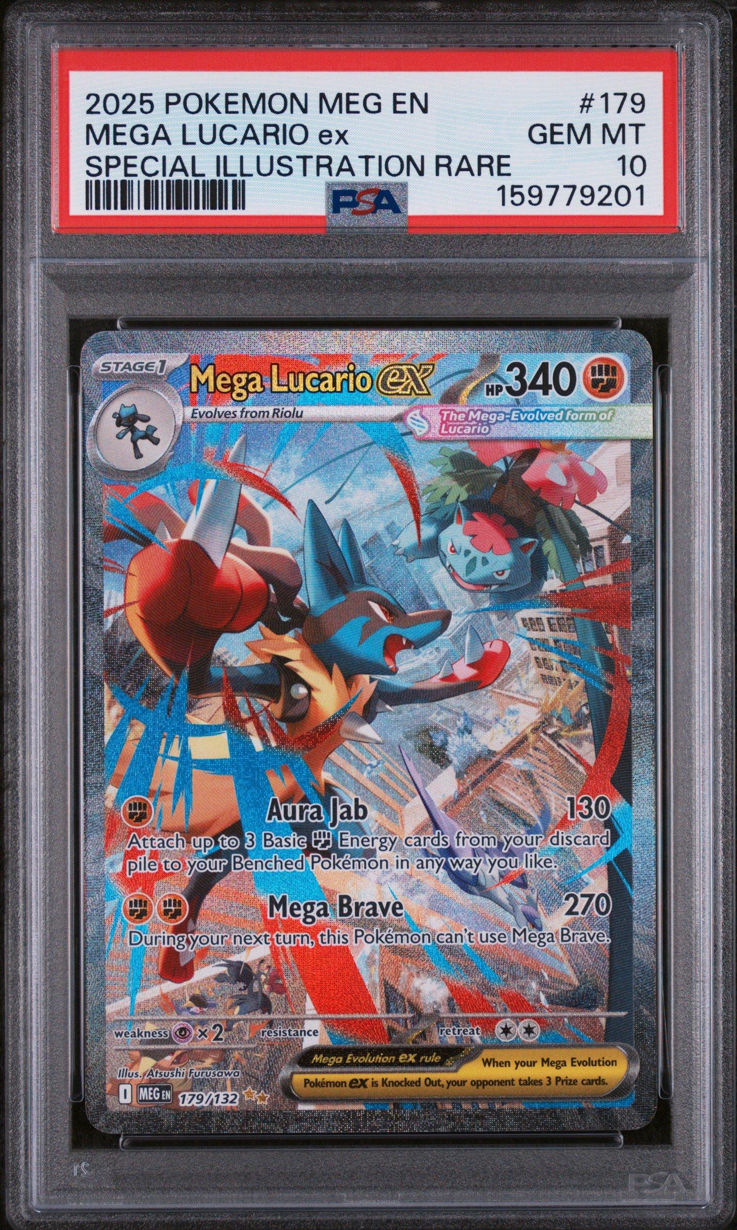 メガルカリオex SPECIAL ART RARE PSA認定 2025 Pokemon Meg En-mega Evolution 179 Mega Lucario Ex Special