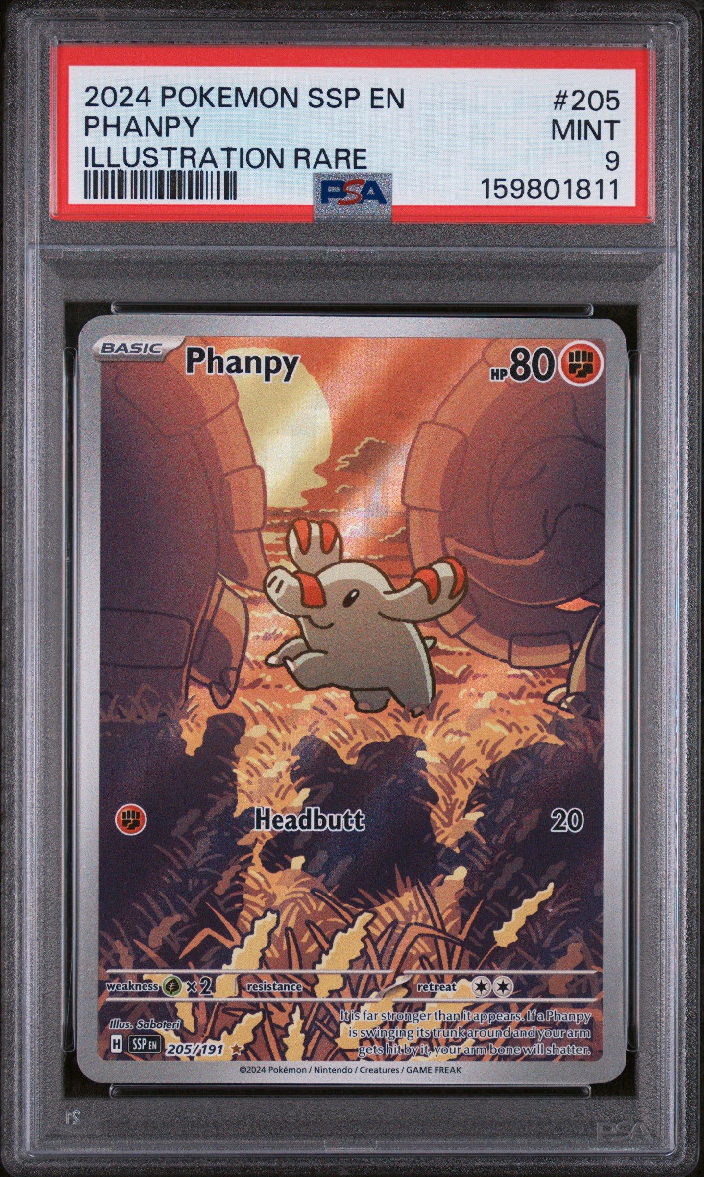 2024 Pokemon Ssp En-surging Sparks 205 Phanpy Illustration Rare