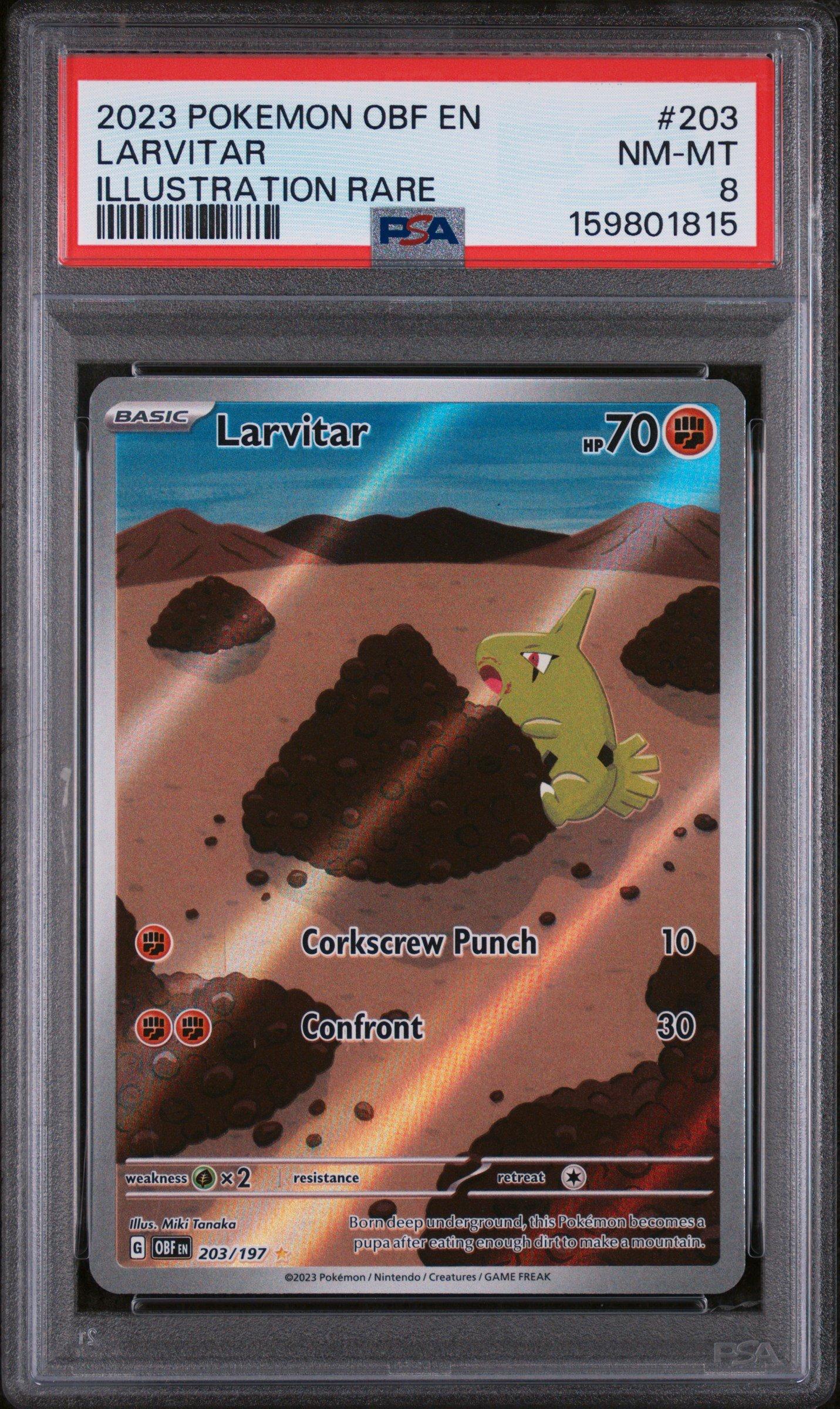 2023 Pokemon Obf En-obsidian Flames 203 Larvitar Illustration Rare