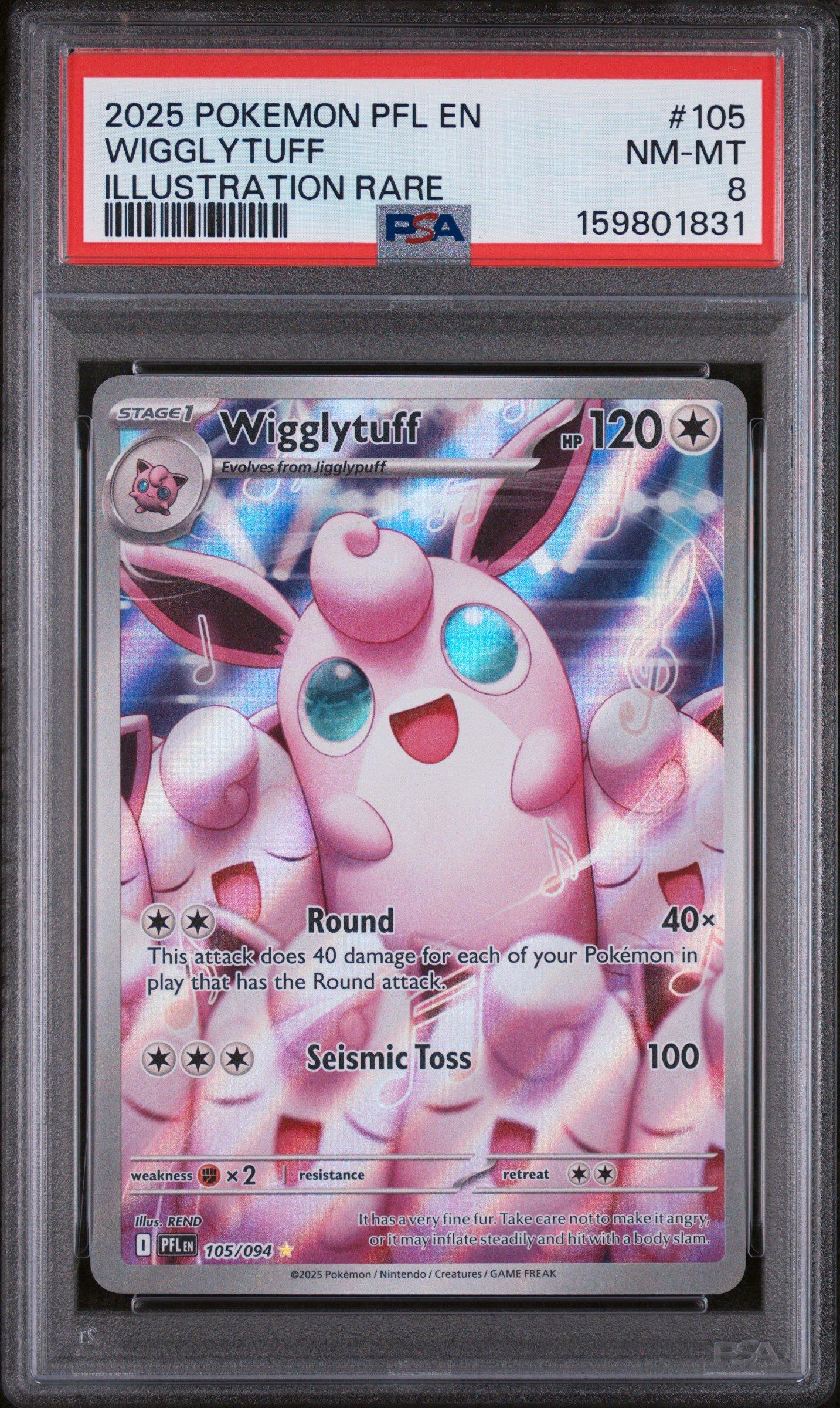 2025 Pokemon Pfl En-phantasmal Flames 105 Wigglytuff Illustration