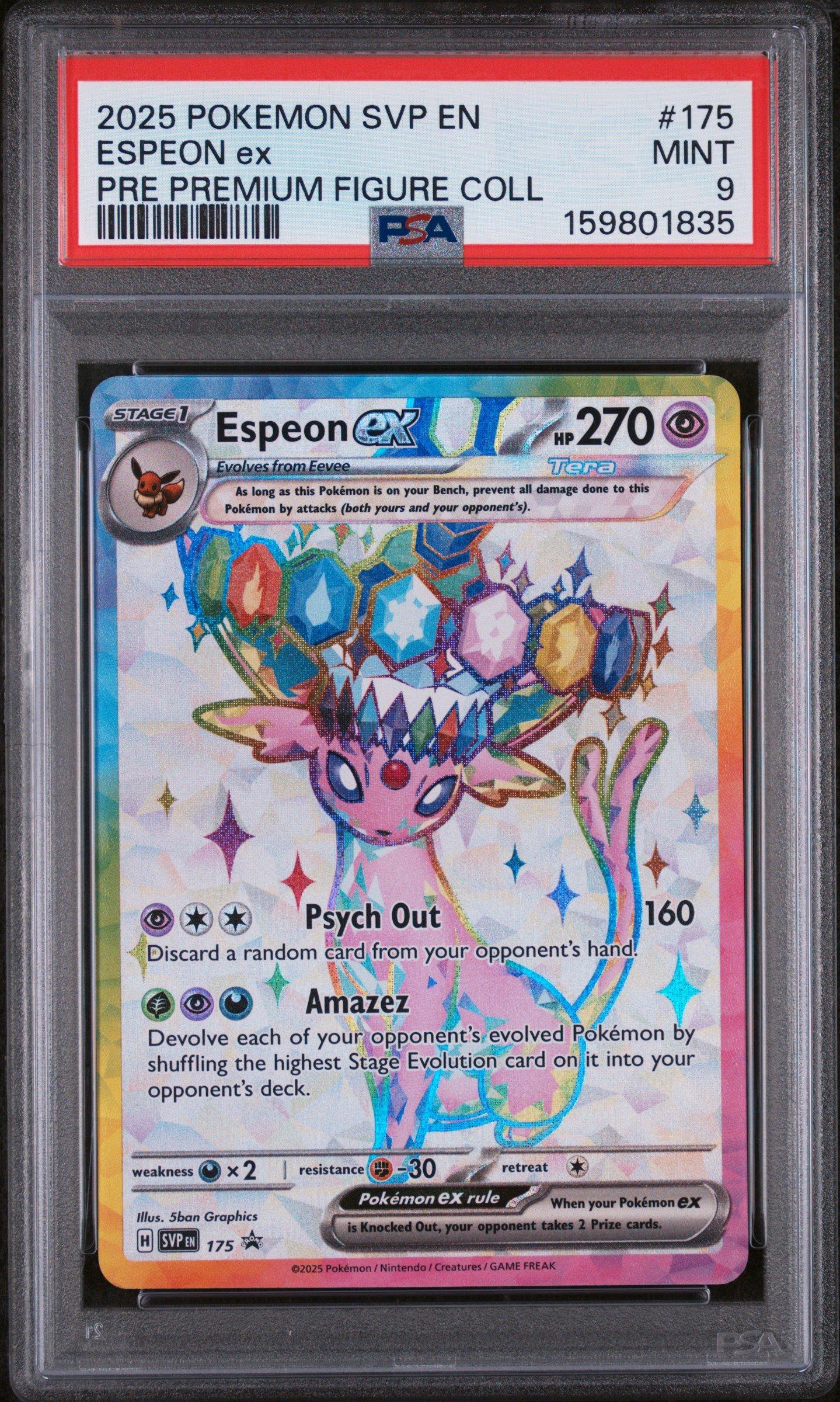 espeon ex pokemon card Prismatic Evolutions Surprise Box Exclusive #034 PSA 9 #1 When a Pokmon Espeon ex 2025 Scarlet &