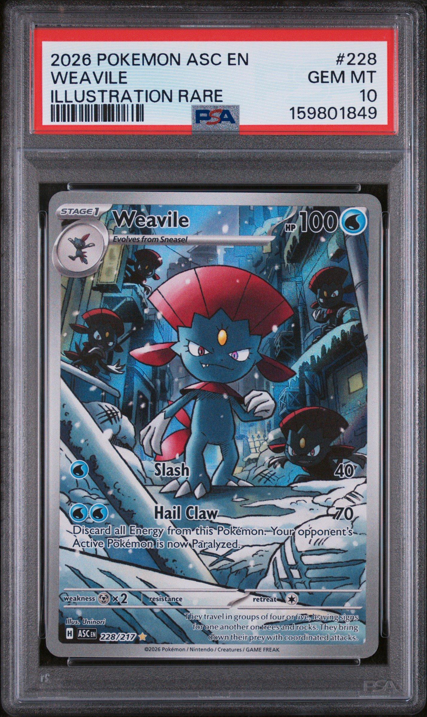 2026 Pokemon Asc En-ascended Heroes 228 Weavile Illustration Rare