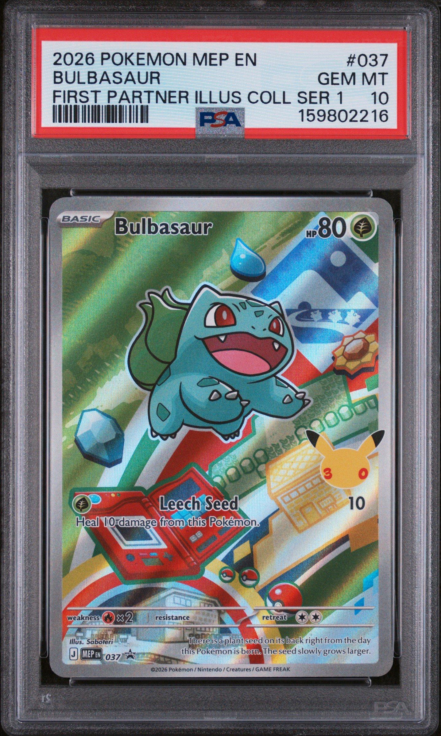 2026 Pokemon Mep En-me Black Star Promo 037 Bulbasaur First