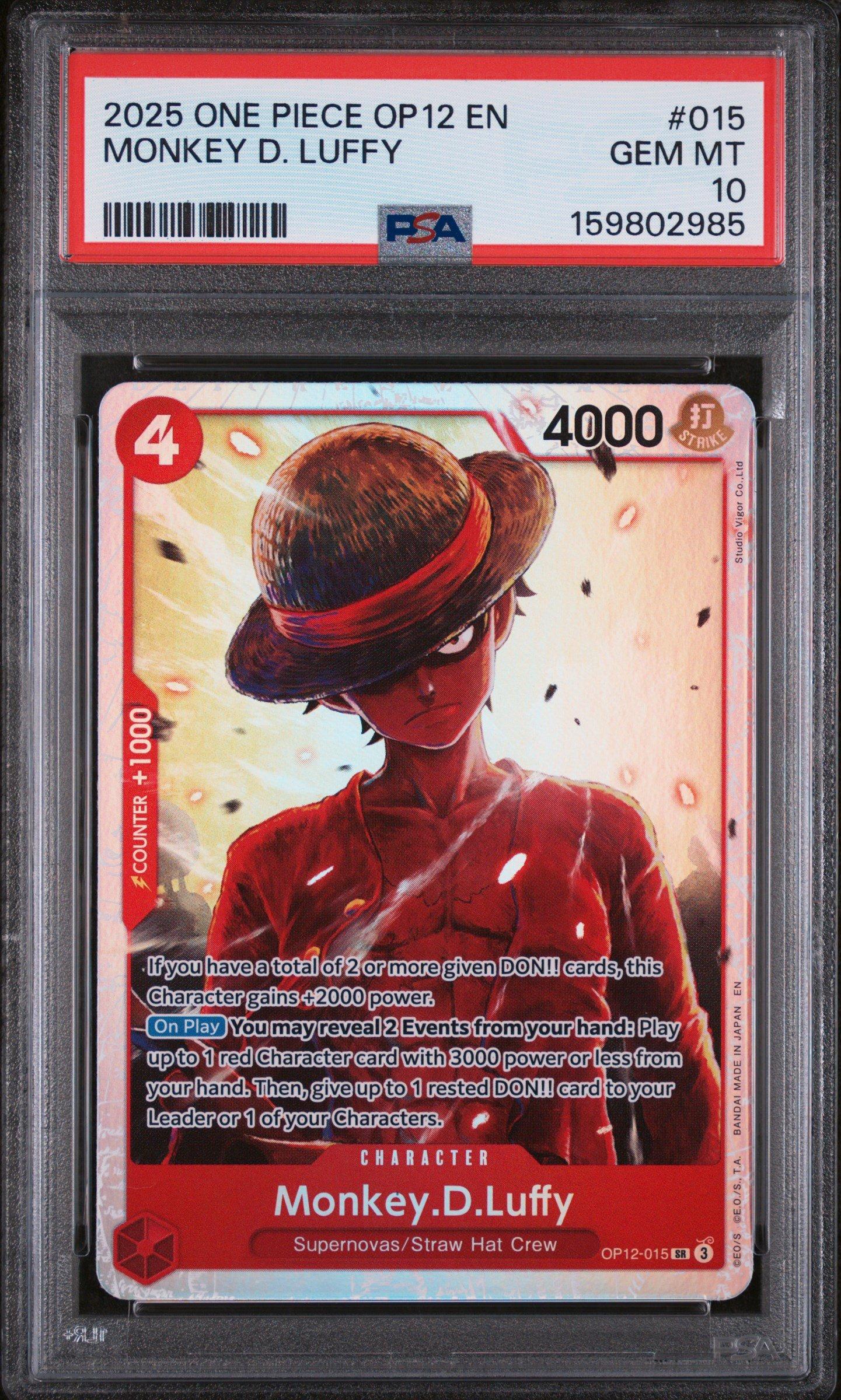 2025 One Piece Op12-legacy Of The Master 015 Monkey D. Luffy PSA
